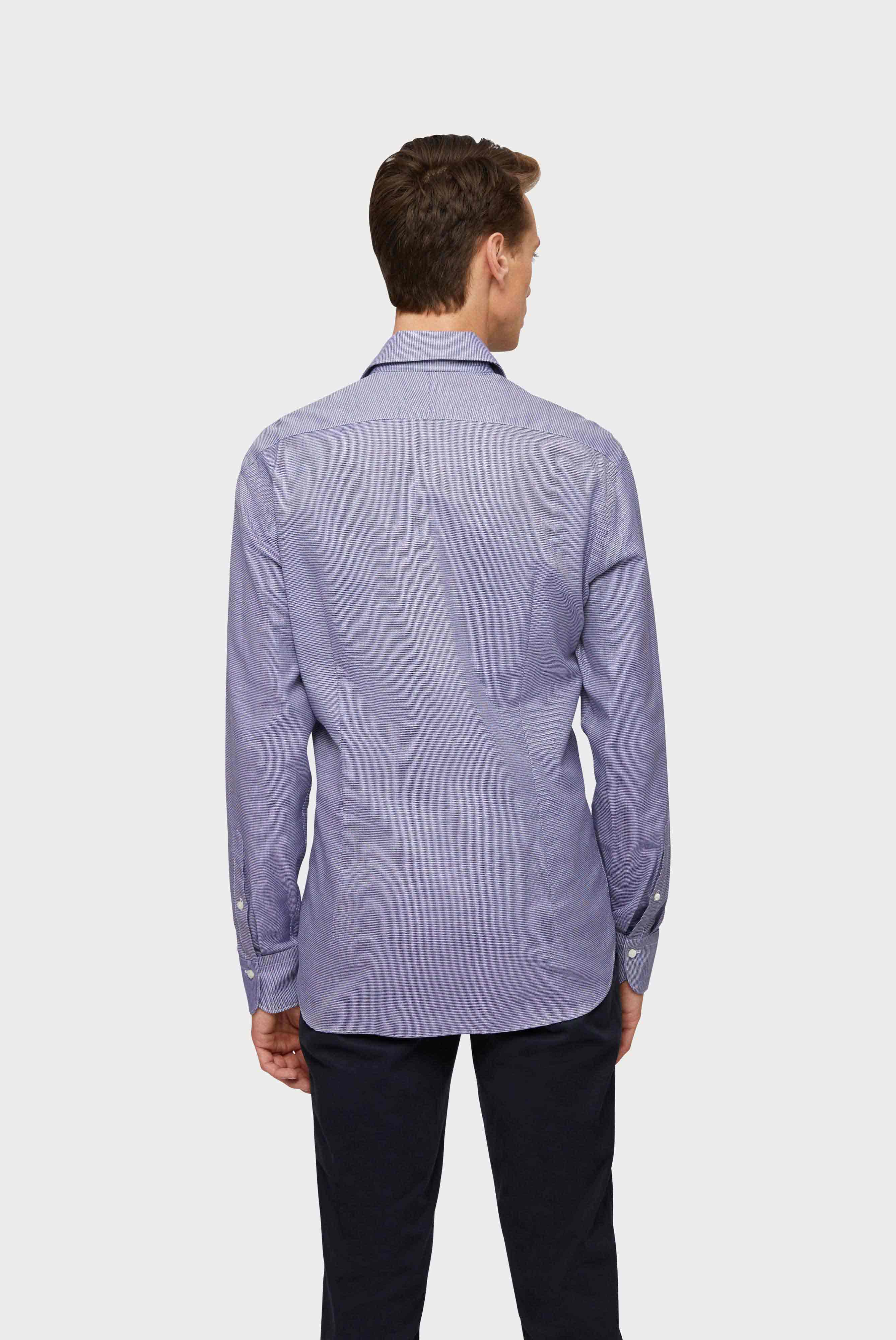 Hemd aus Baumwoll-Dobby mit Struktur Tailor Fit Grau