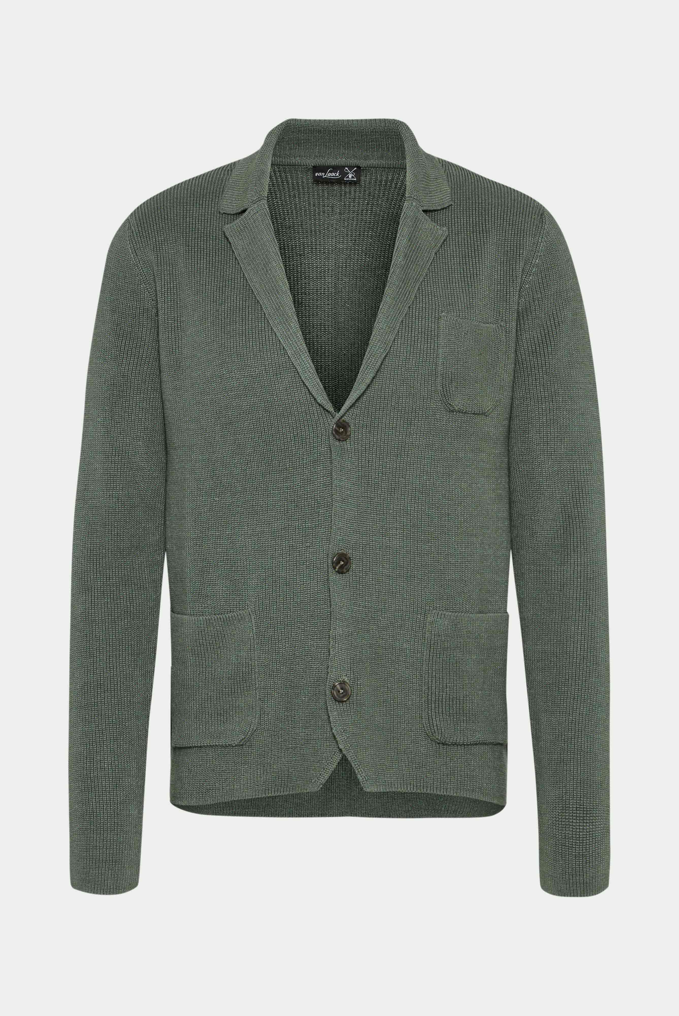 Van Laack-Blazer aus merzerisierter Baumwolle und Leinen Grün-Jacken & Mäntel-Black-Deal-Outlet-by-ARCHIVIST