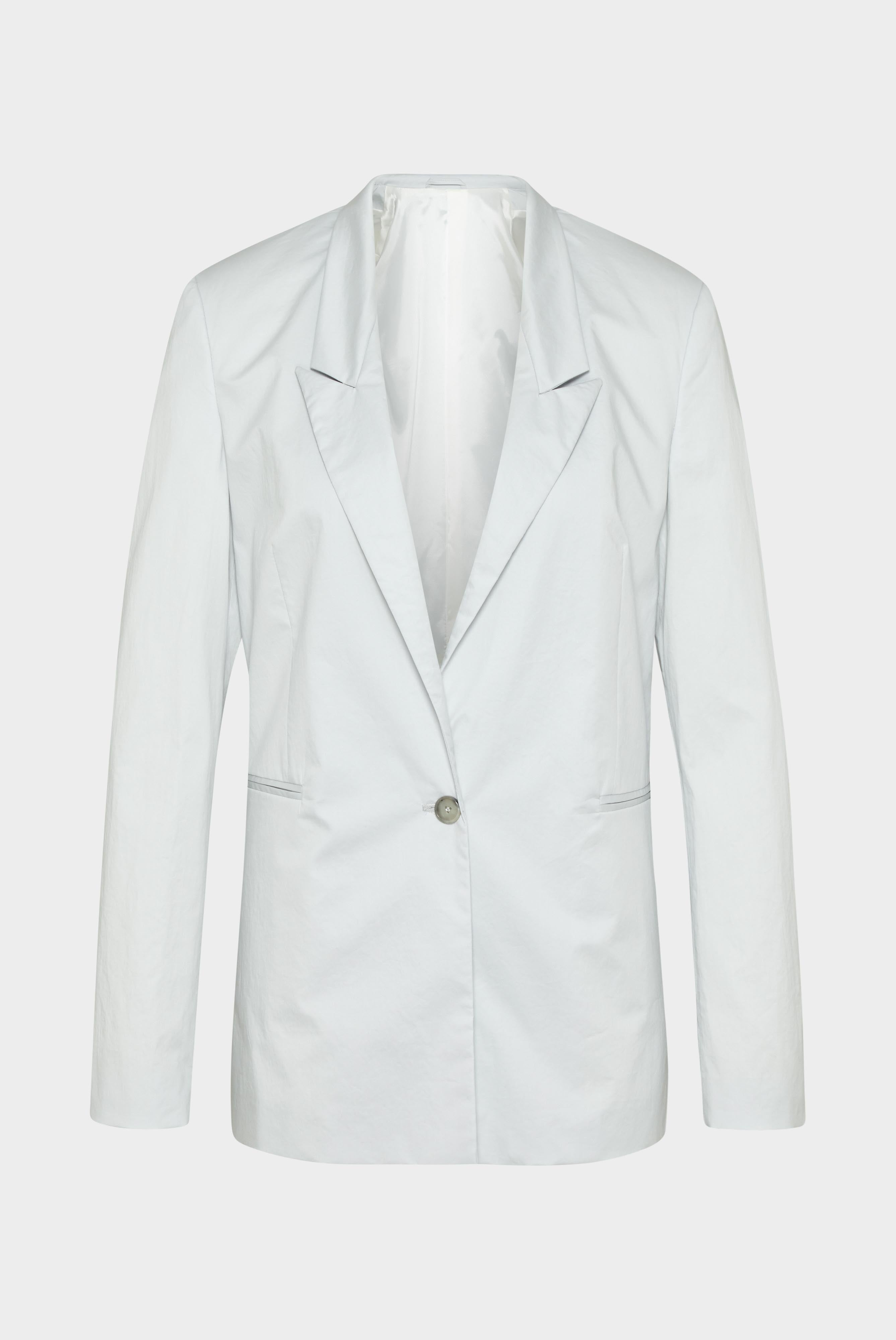 Blazer aus Baumwollstretch mit Papierhaptik Grau