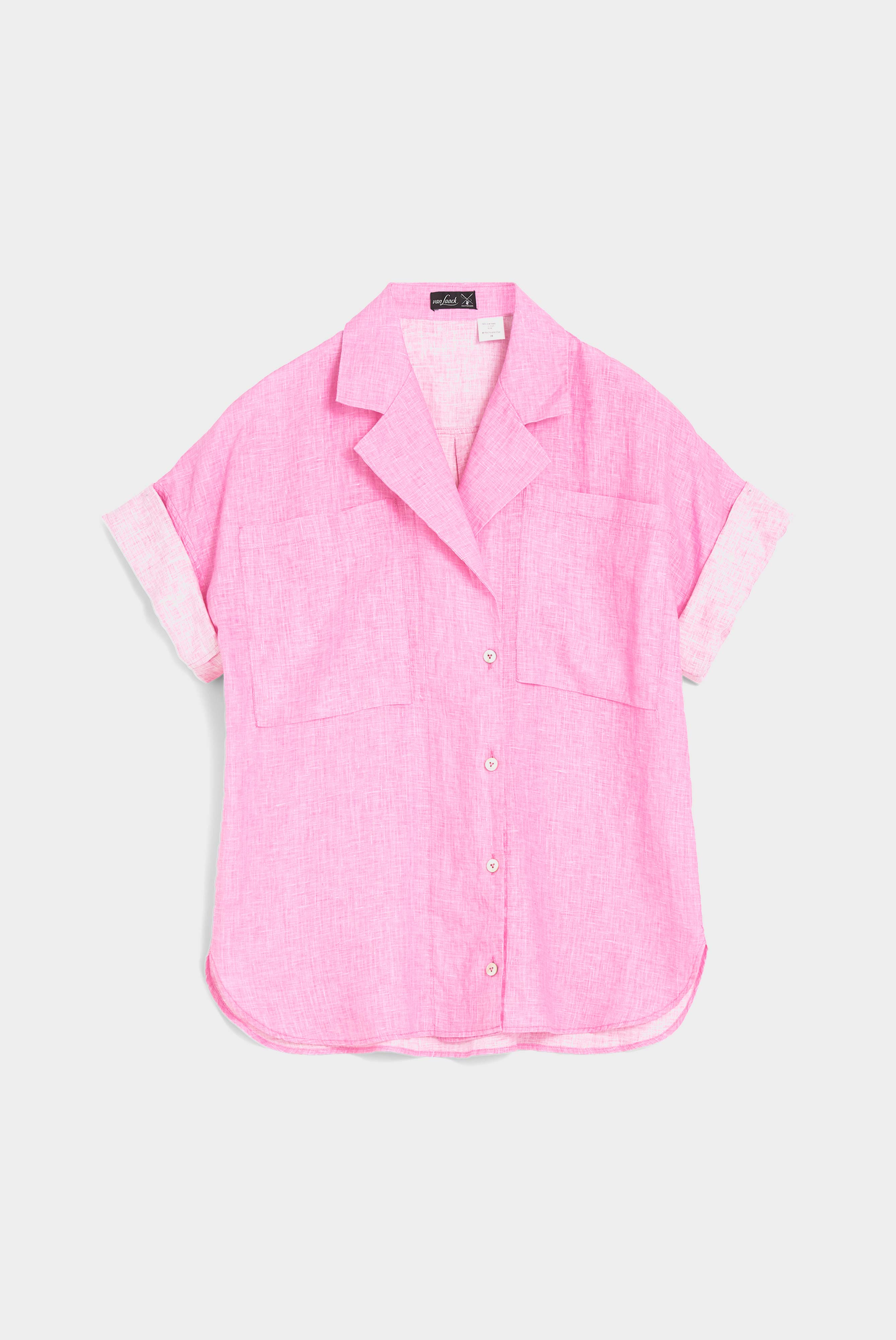 Oversized Bluse aus Leinen Pink