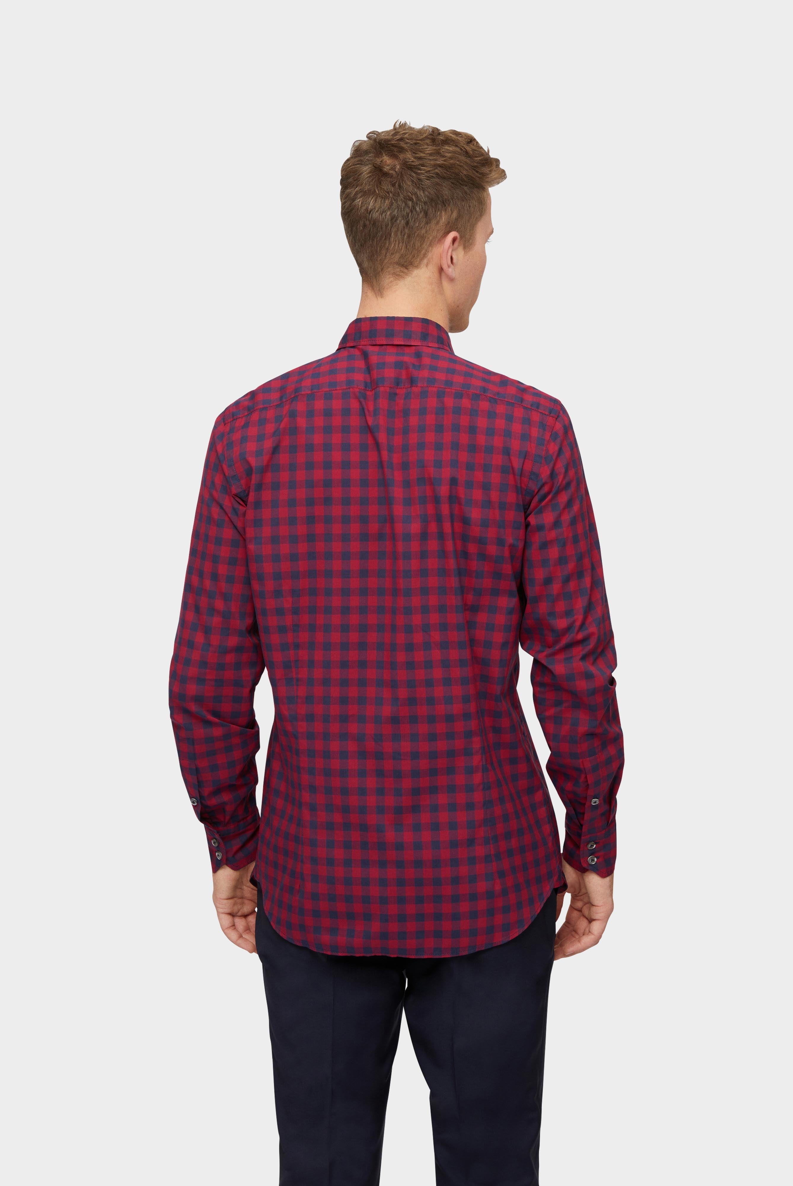 Van Laack-Hemd mit Kentkragen Slim Fit Blau/Rot Kariert-Hemden & Blusen-Black-Deal-Outlet-by-ARCHIVIST