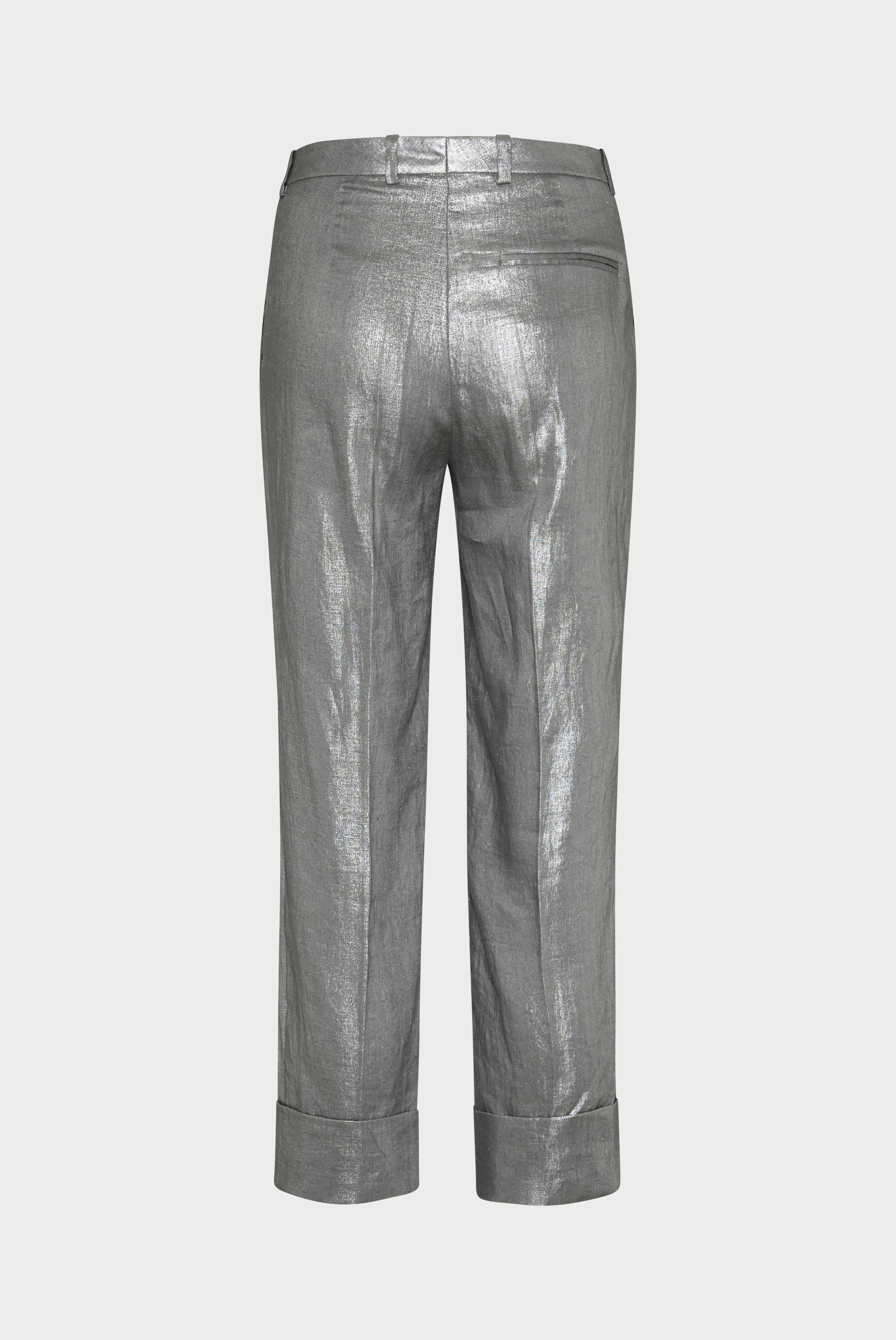 Van Laack-Cropped-Hose mit Umschlag und Falten aus Leinen Grau-Hosen-Black-Deal-Outlet-by-ARCHIVIST