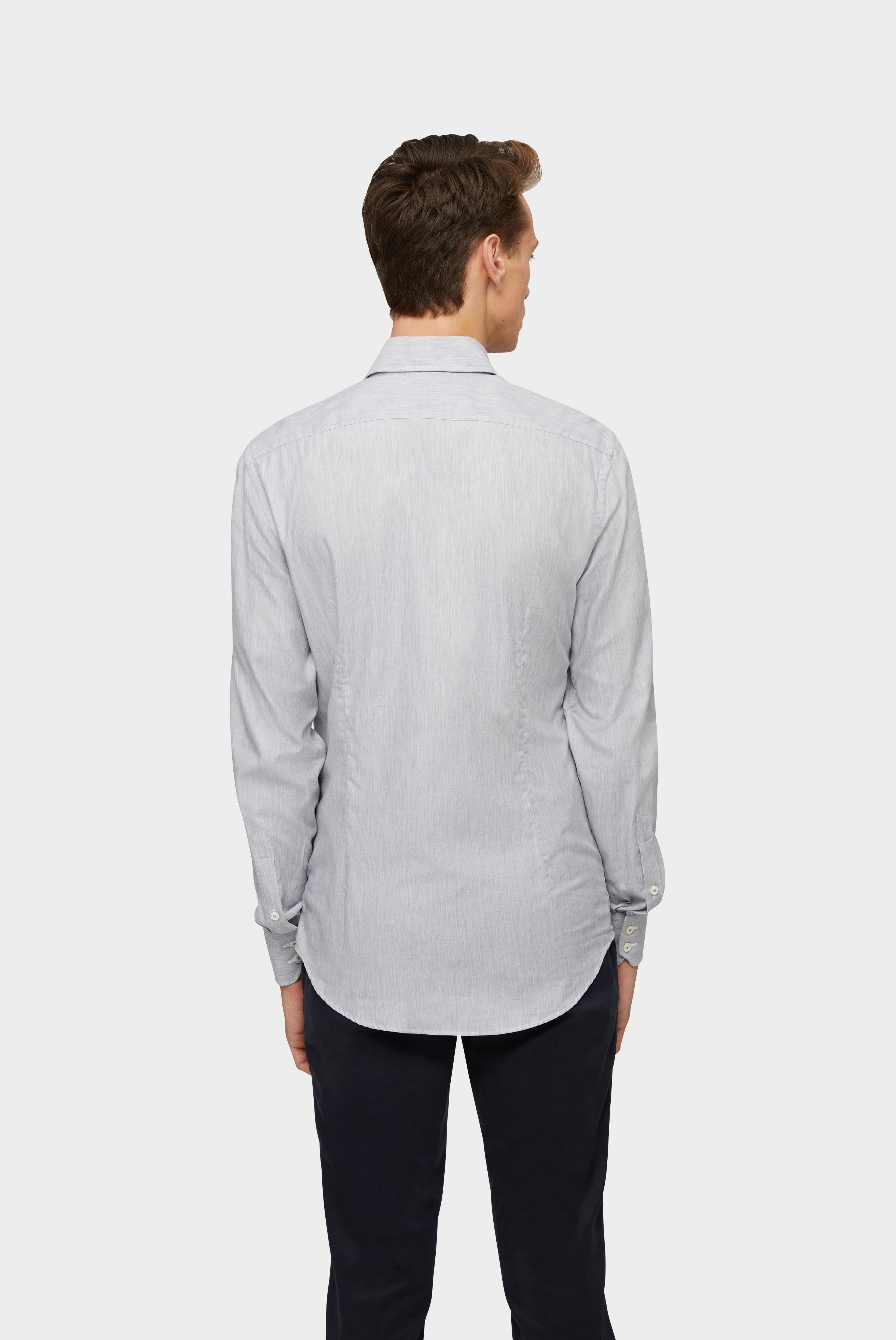 Hemd aus Baumwoll-Dobby mit Stretch-Anteil Grau