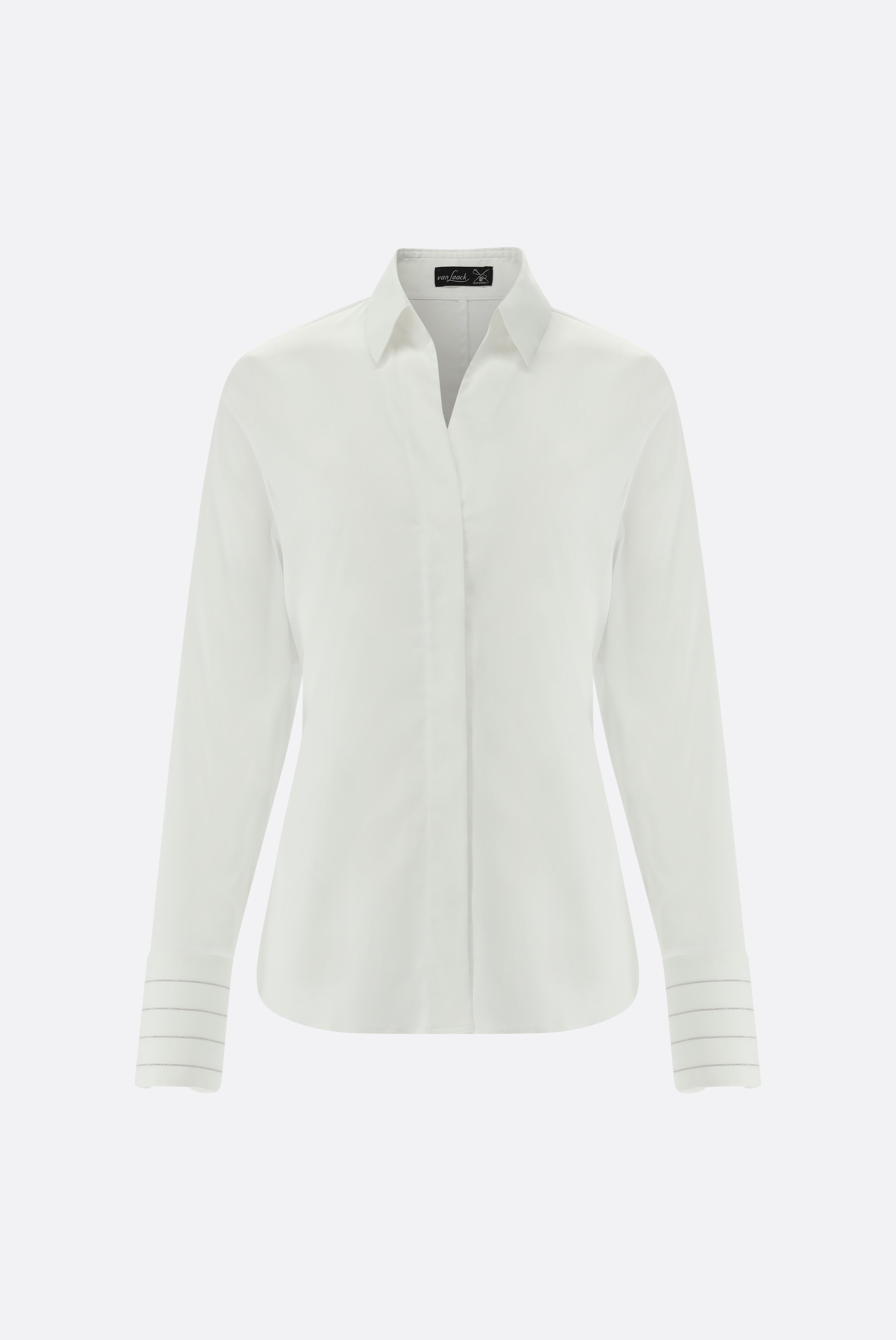 Fitted satin blouse with shimmering details