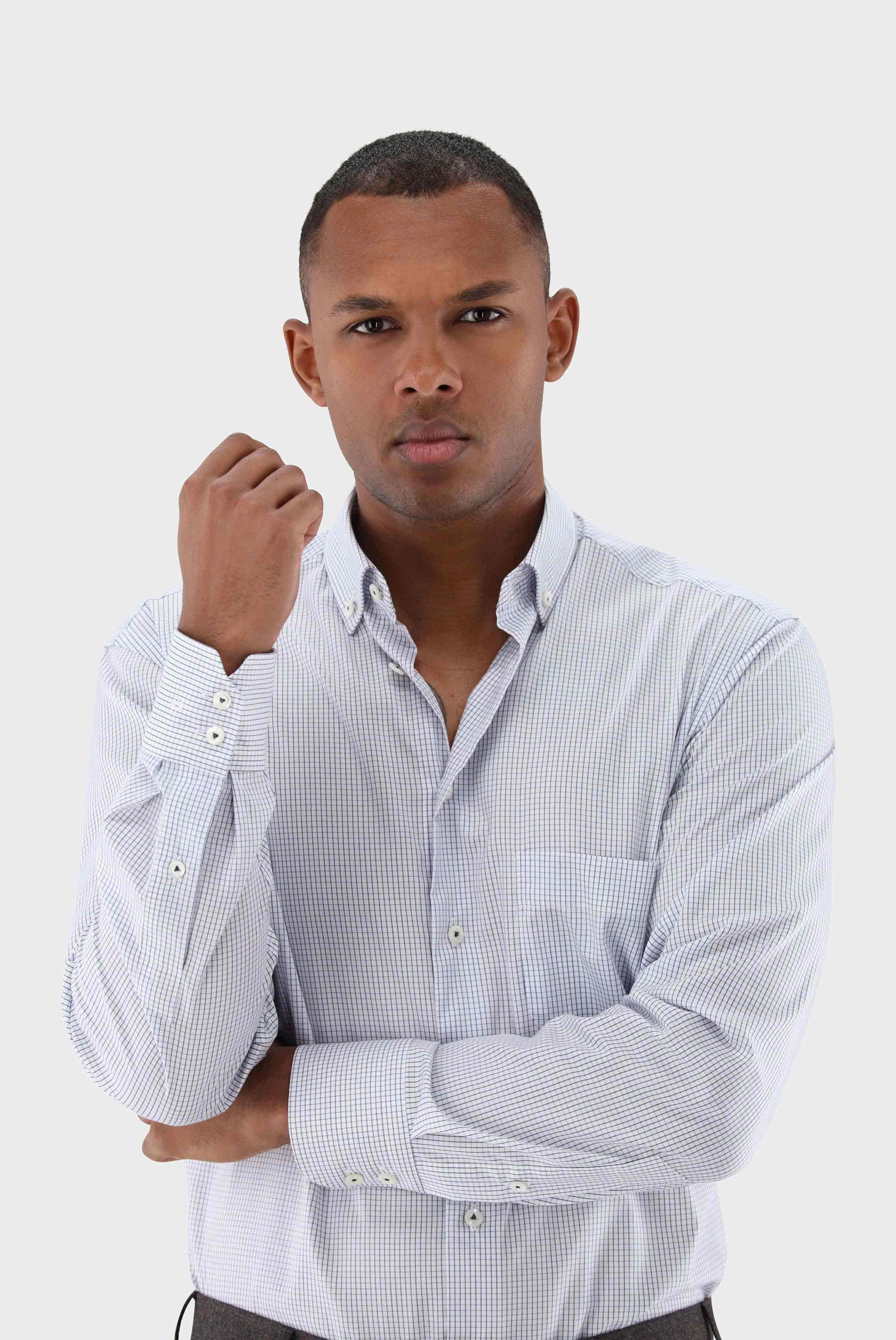 Van Laack-Bügelfreies kariertes Twill Hemd Comfort Fit-Hemden & Blusen-Black-Deal-Outlet-by-ARCHIVIST