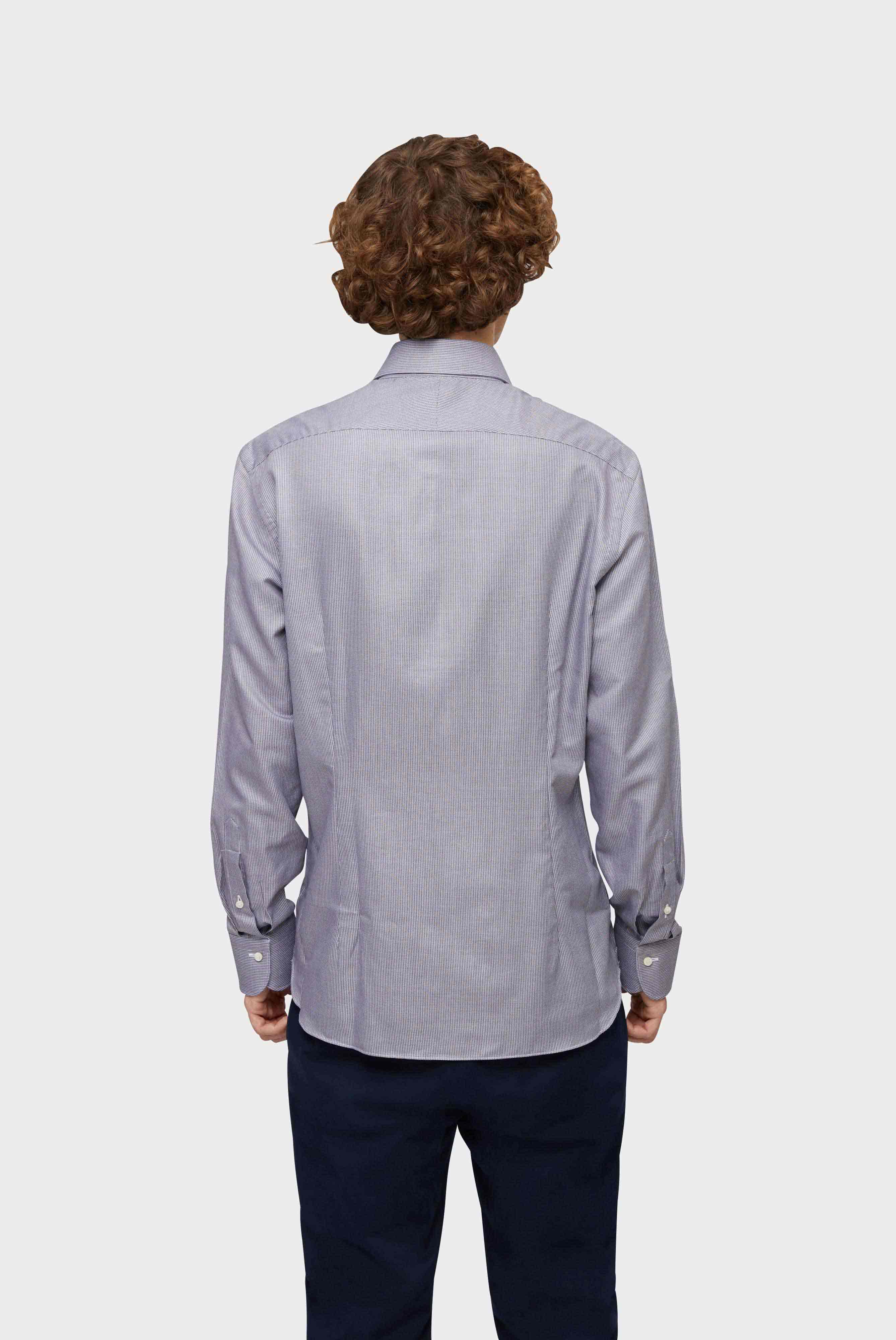 Hemd aus Baumwoll-Dobby mit Struktur Tailor Fit Grau