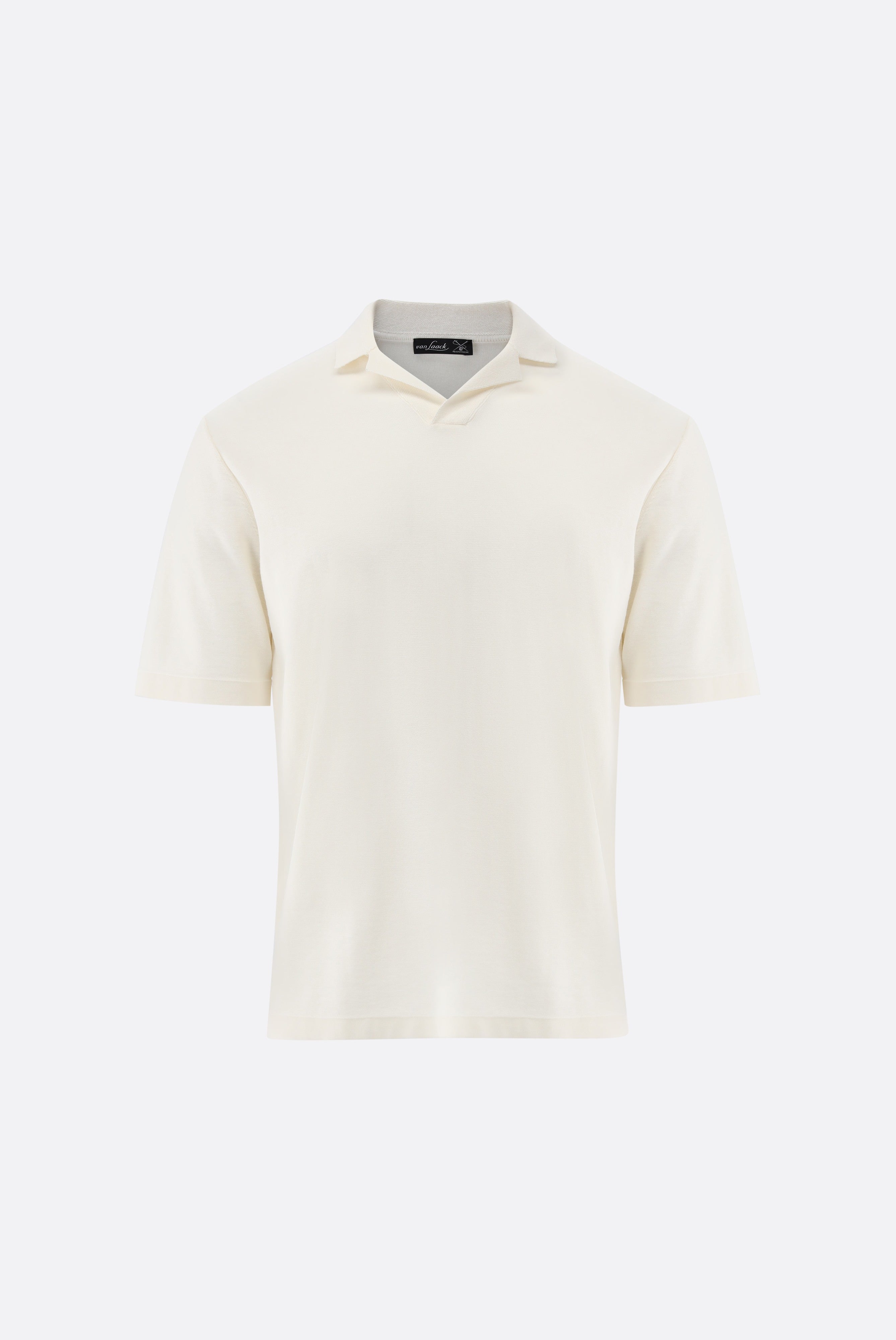 V-Neck Polo mit Revers und Seide