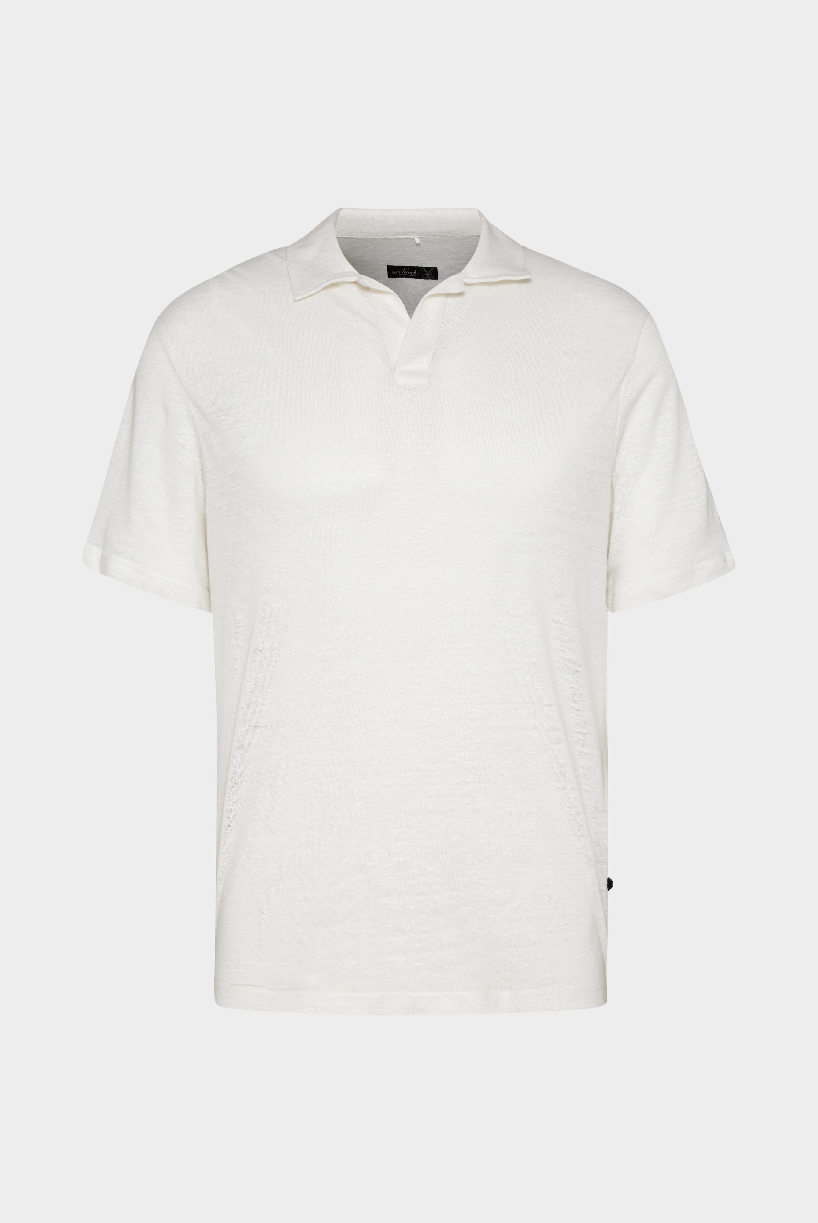 Poloshirt aus Leinenjersey Weiß