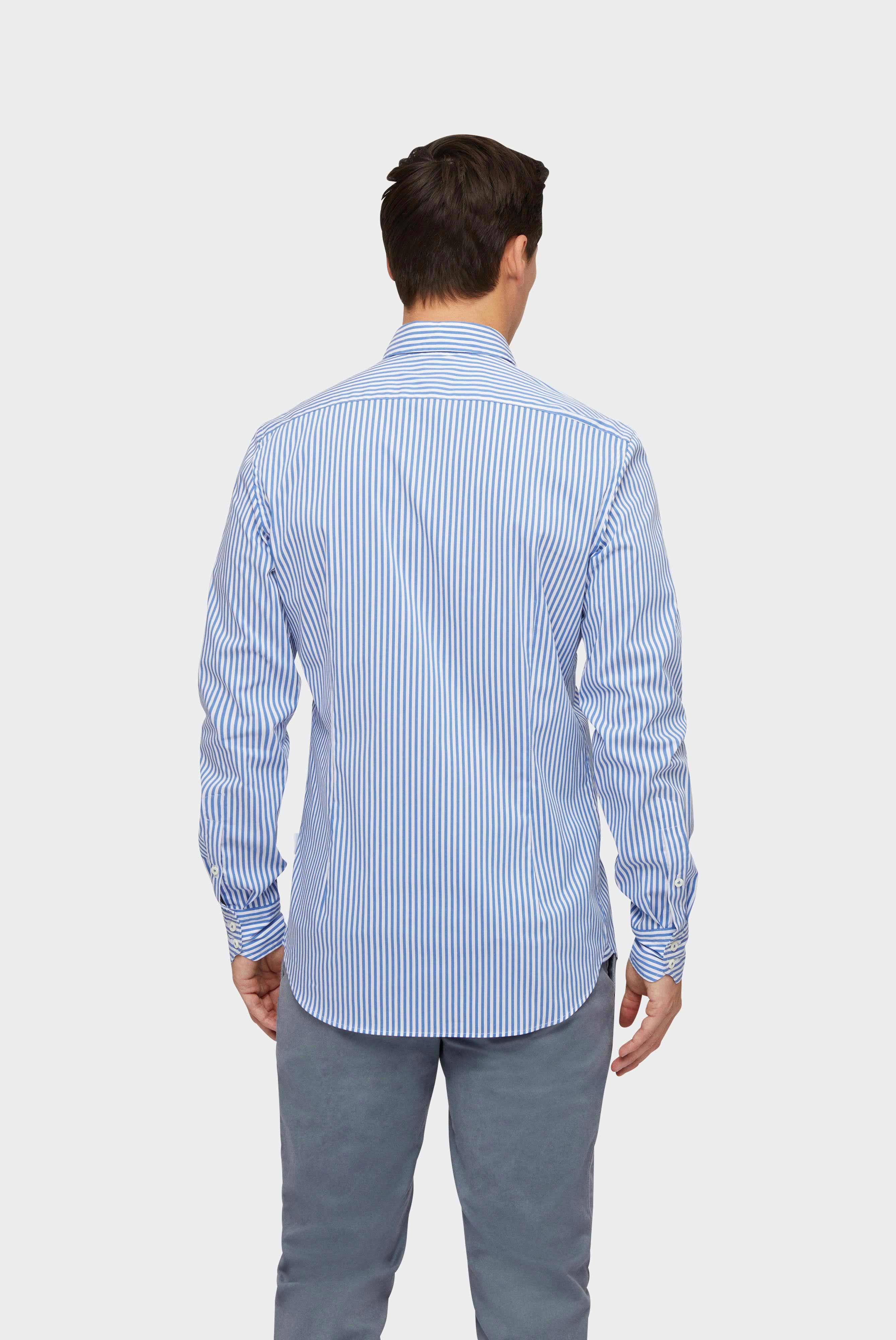 Van Laack-Popeline Hemd mit Stretch Slim Fit Hellblau Gestreift-Hemden & Blusen-Black-Deal-Outlet-by-ARCHIVIST