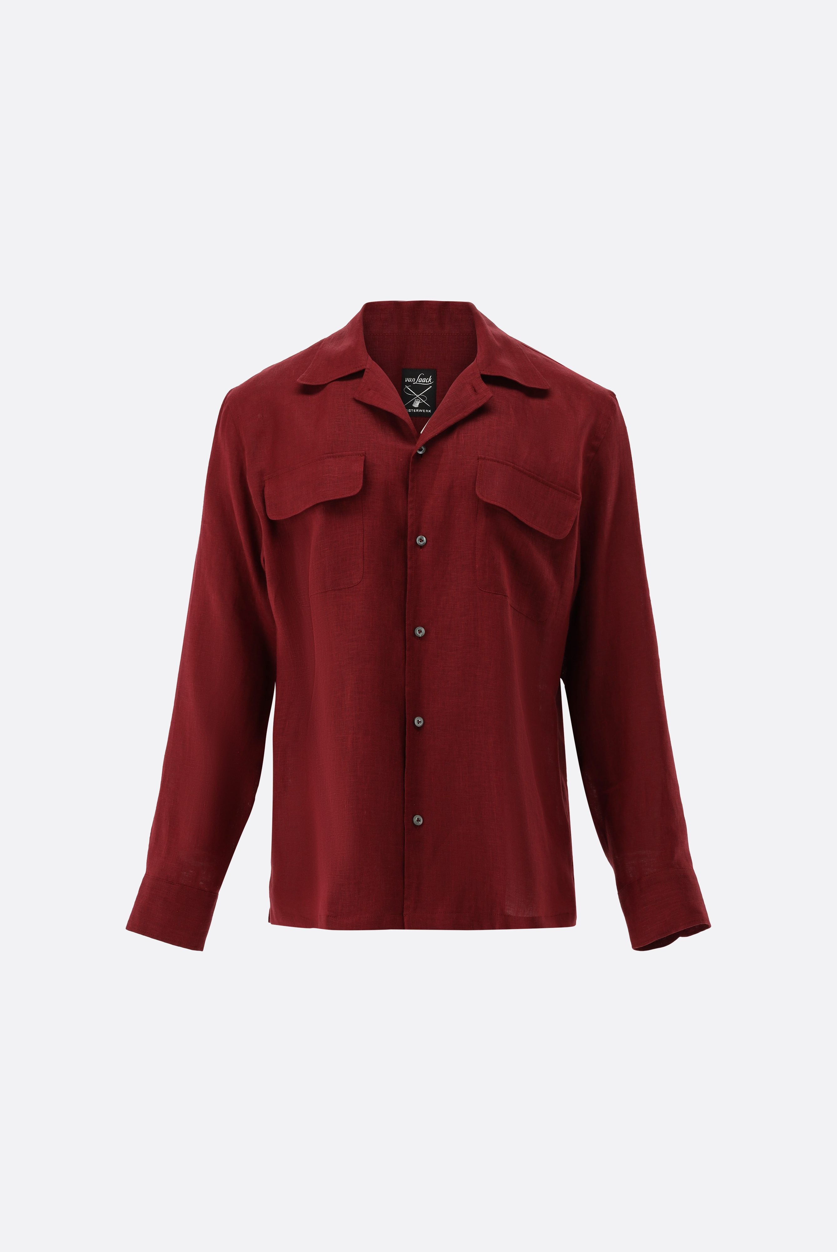 Hemdjacke mit Reverskragen aus Leinen