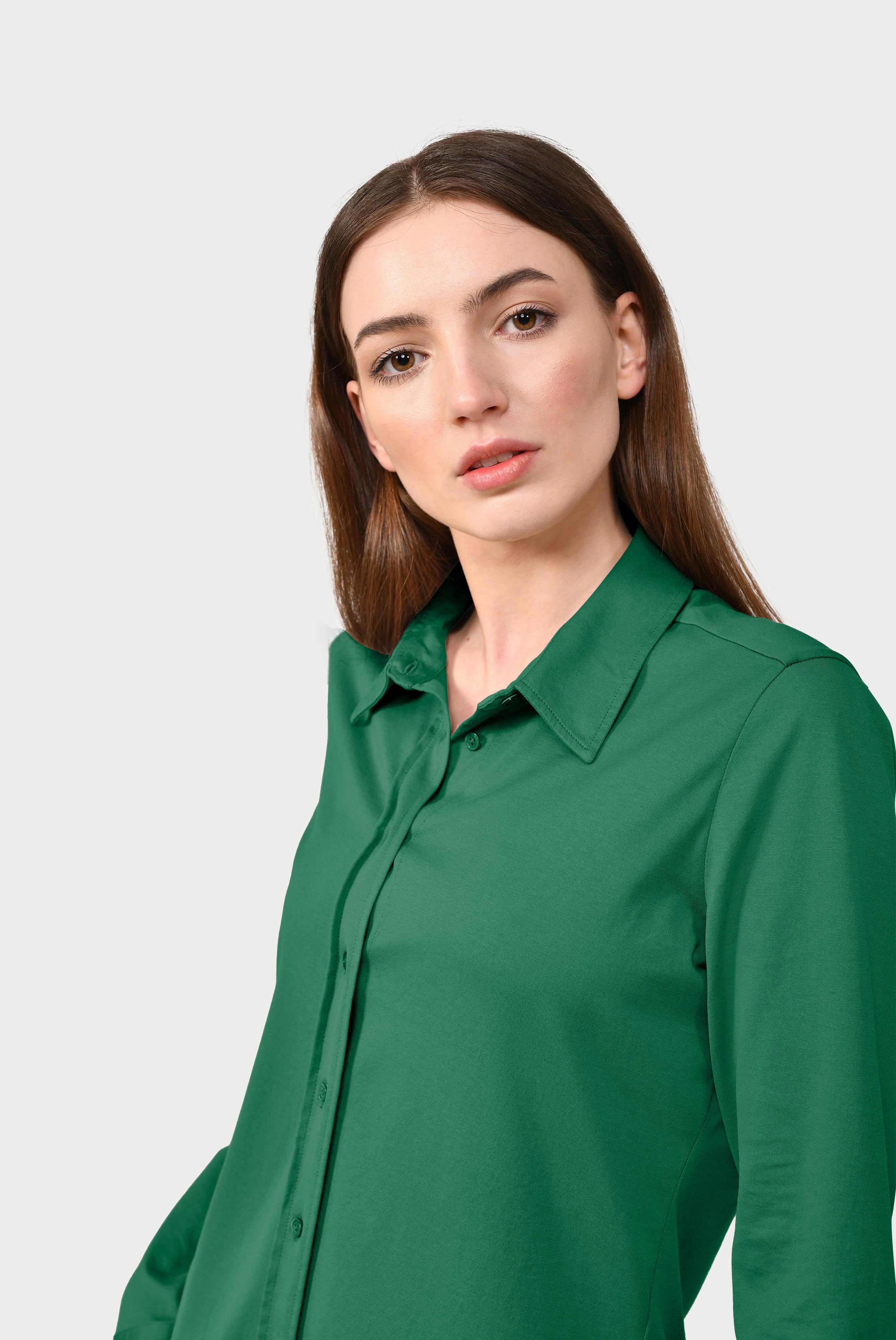 Hemdbluse aus Baumwolljersey Grün