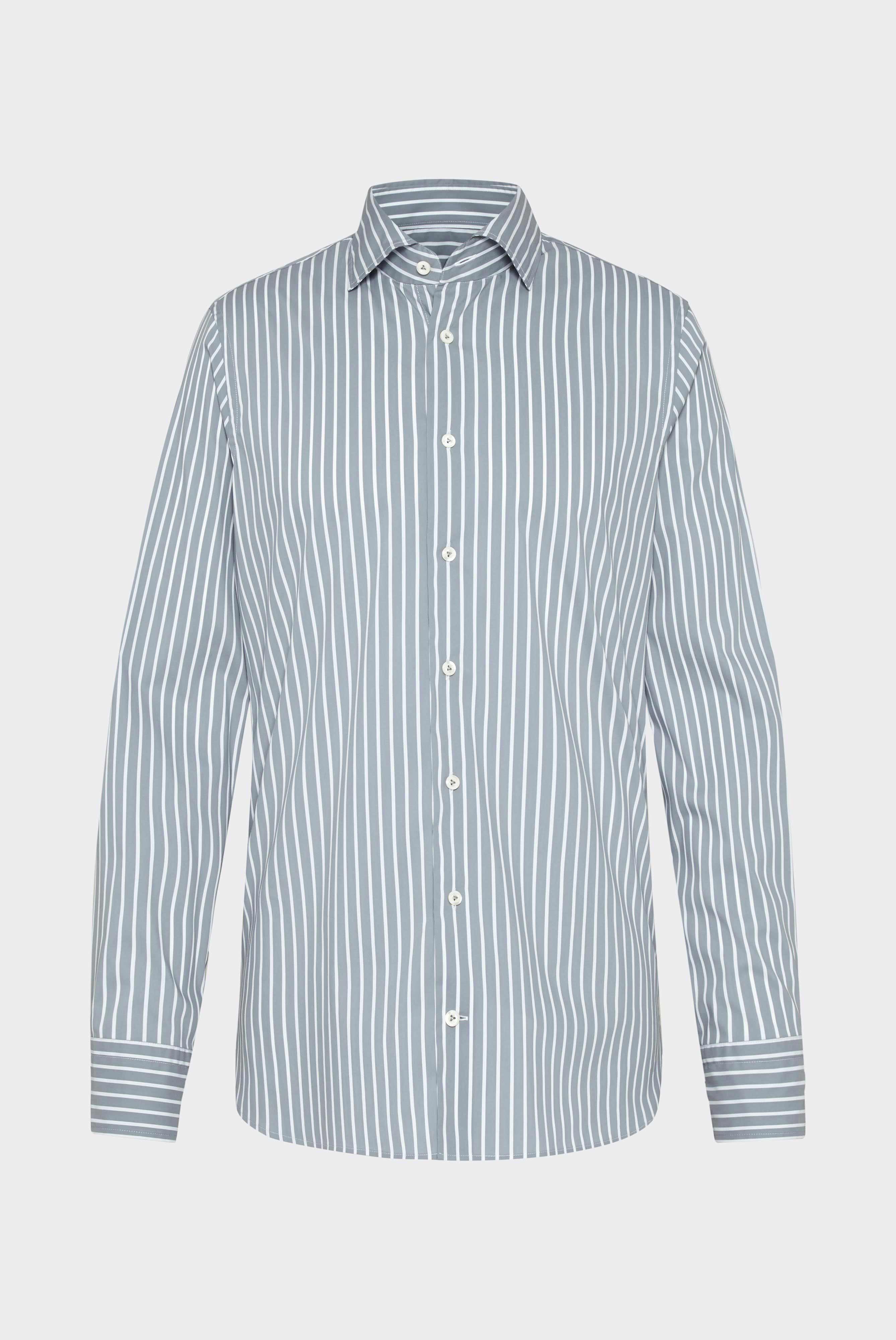 Popeline Hemd mit Stretch Slim Fit Grau