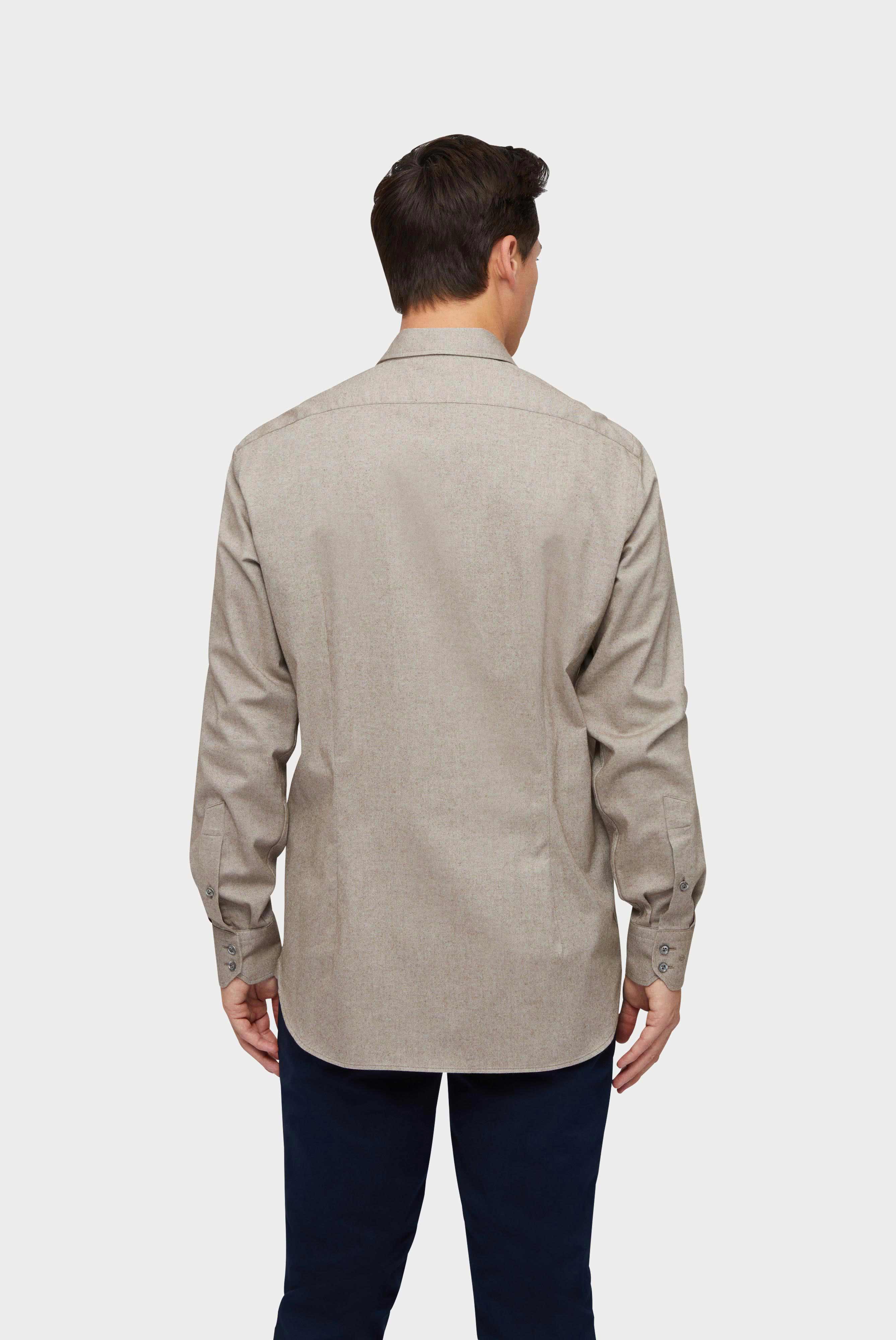 Van Laack-Twill Hemd mit Kentkragen und brushed Optik Tailor Fit Braun-Hemden & Blusen-Black-Deal-Outlet-by-ARCHIVIST