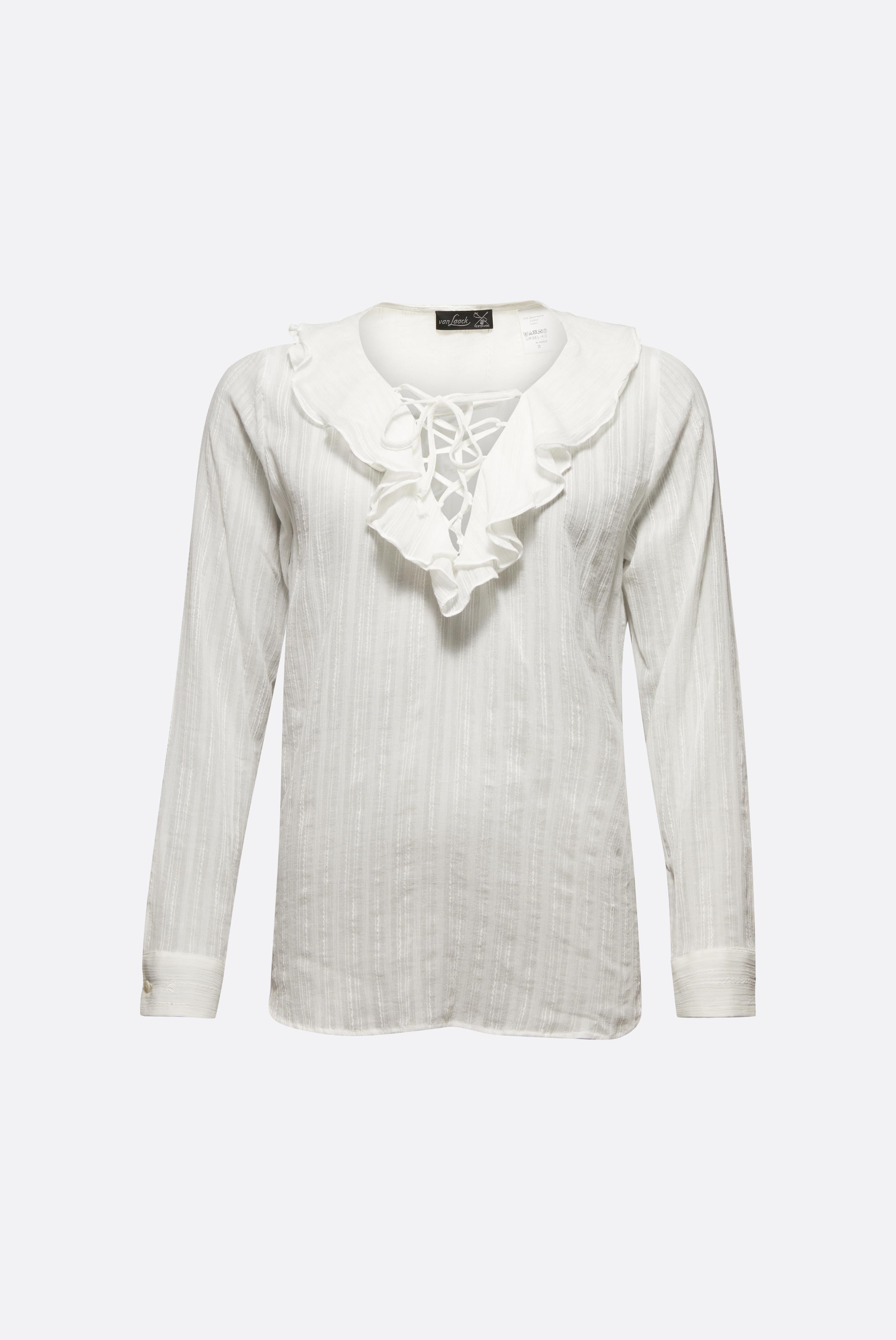 Jacquard Bluse mit Volant