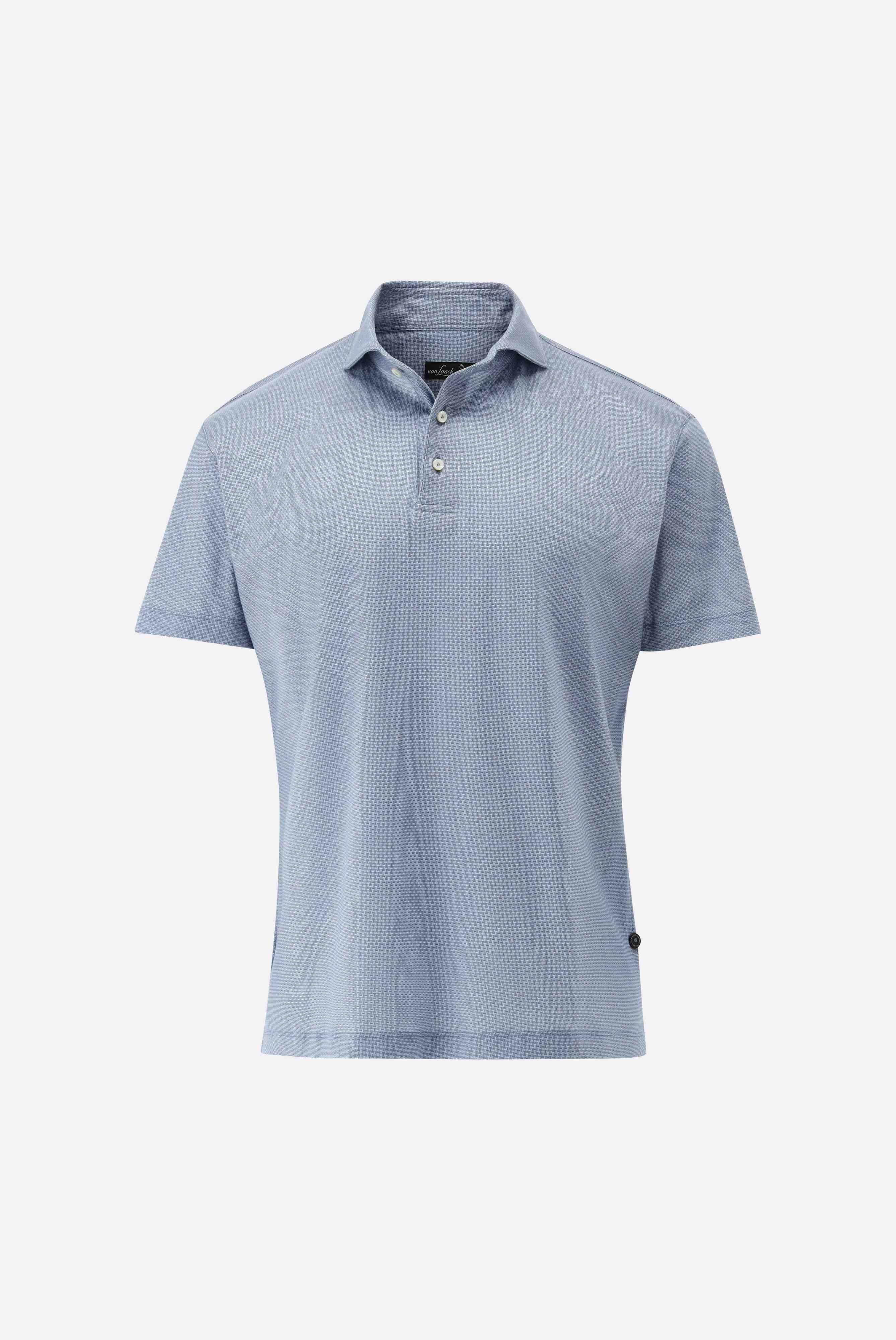 Jersey-Poloshirt mit Mikrodruck aus Swiss Cotton