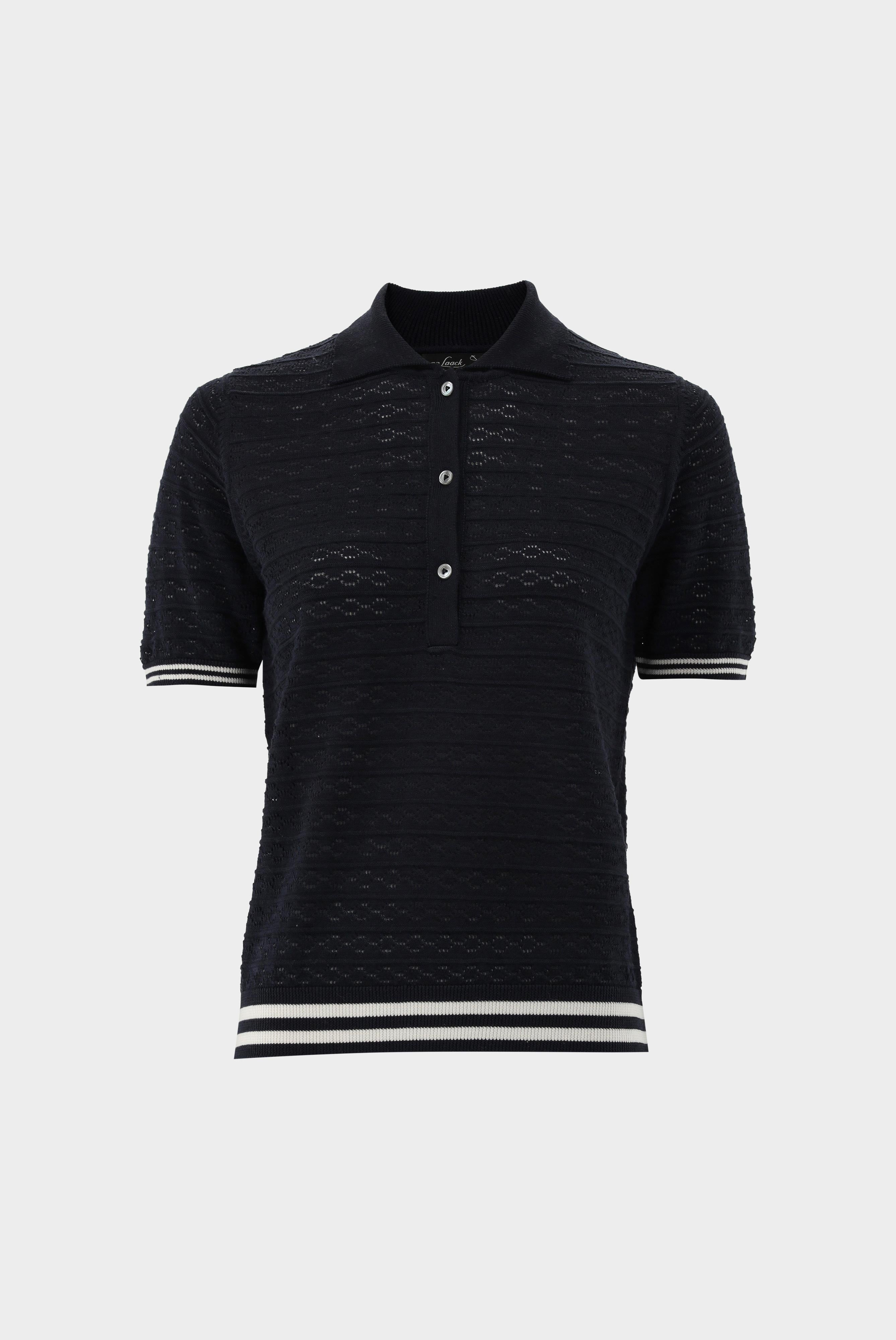 Strick Polo mit Pointelle Muster