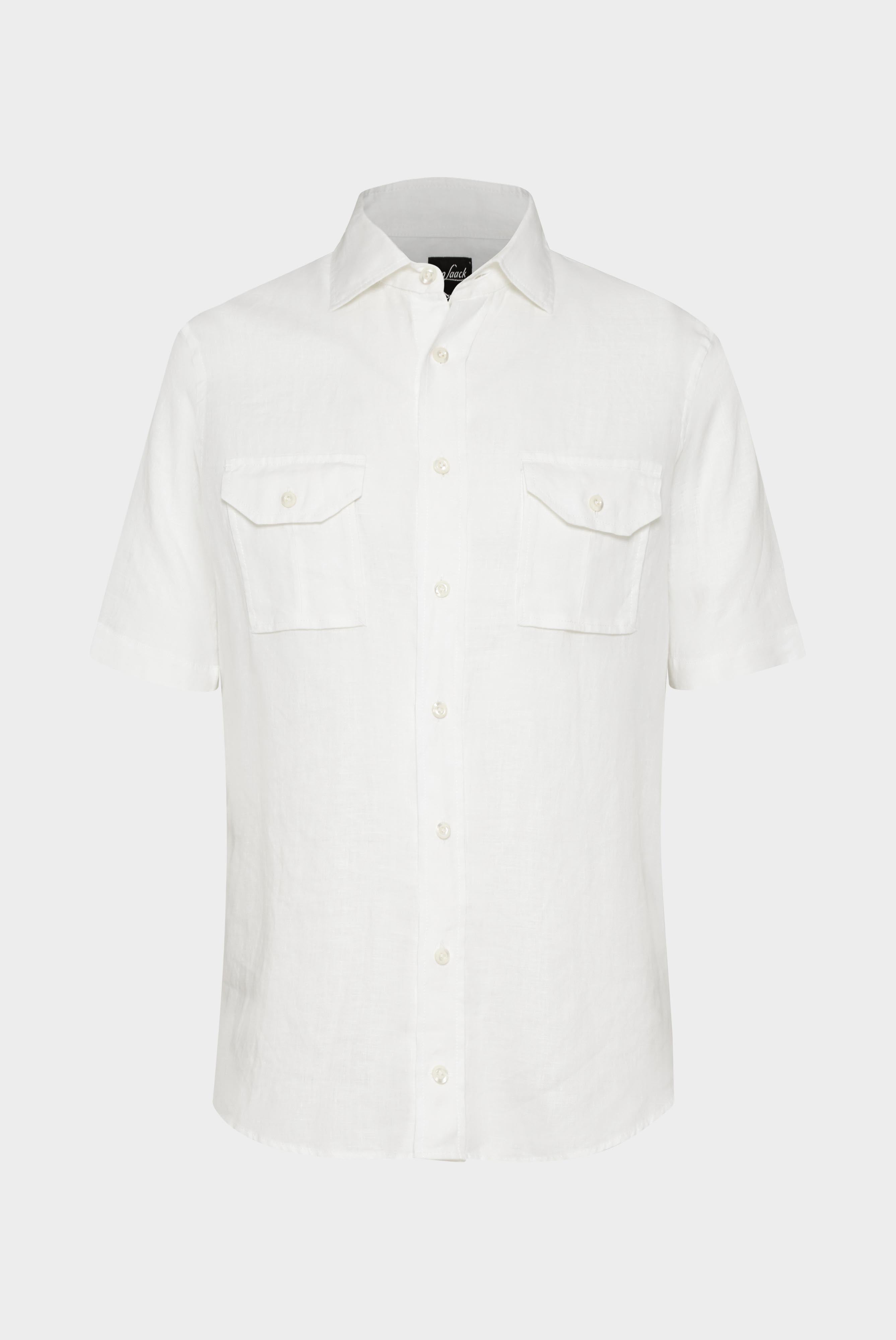 Van Laack-Kurzarm-Hemd aus Leinen in kastiger Passform-Hemden & Blusen-Black-Deal-Outlet-by-ARCHIVIST