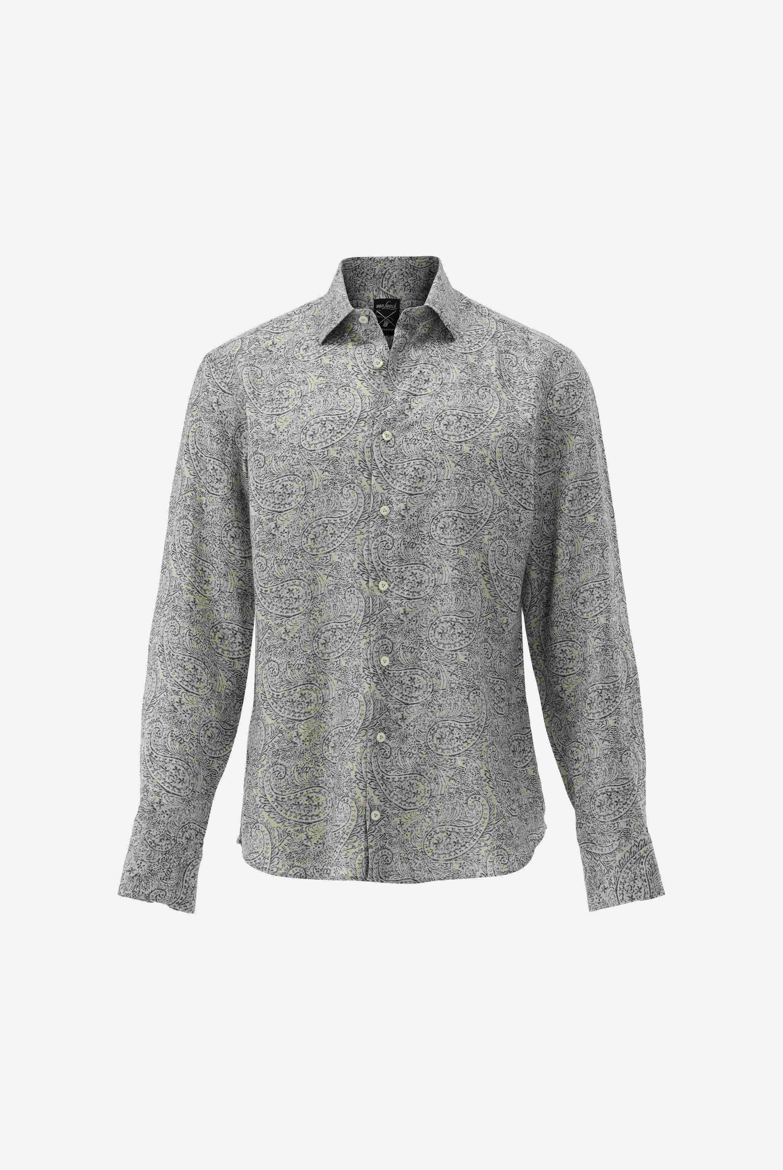 Van Laack-Leinen Hemd mit Paisley Druck Tailor Fit-Hemden & Blusen-Black-Deal-Outlet-by-ARCHIVIST
