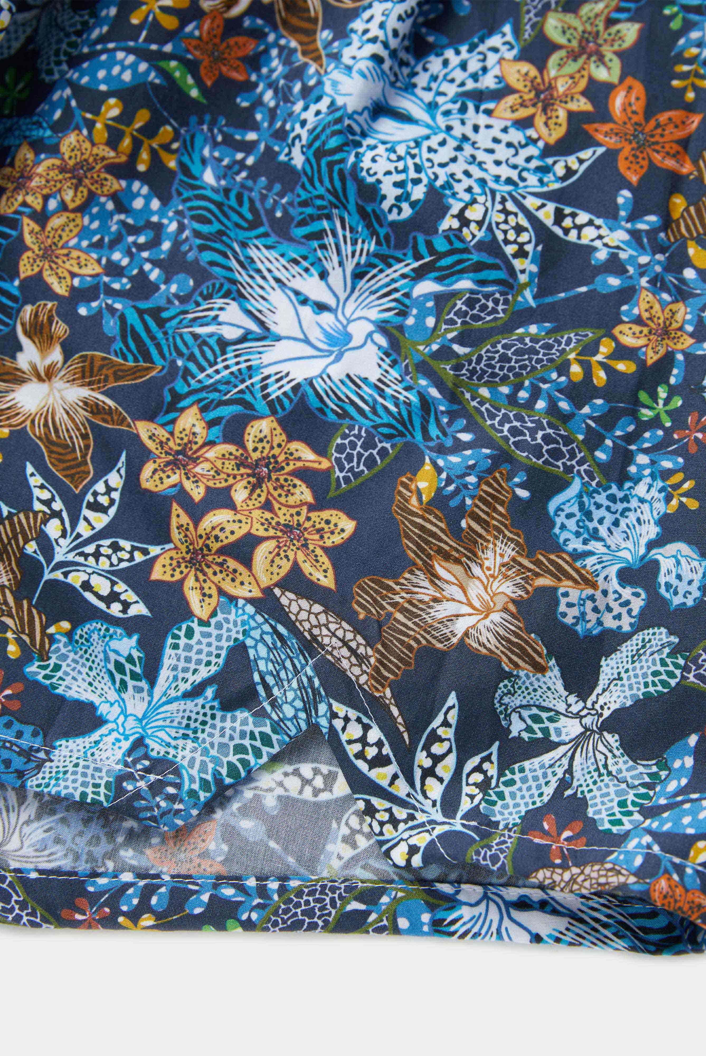 Exklusive Boxershorts mit Blüten Druck Blau