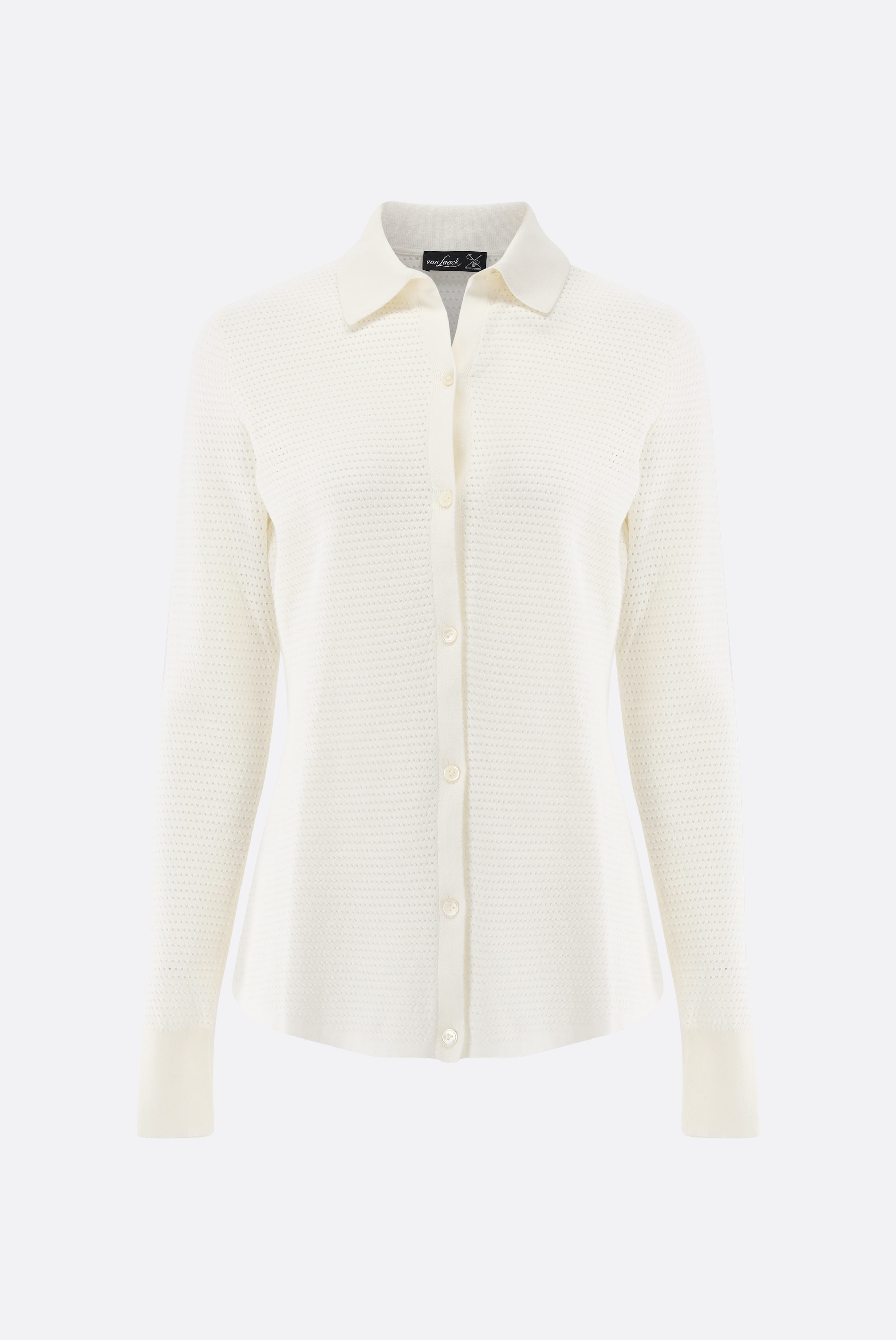 Van Laack-Bluse mit Retro Struktur aus Air Cotton-Hemden & Blusen-Black-Deal-Outlet-by-ARCHIVIST