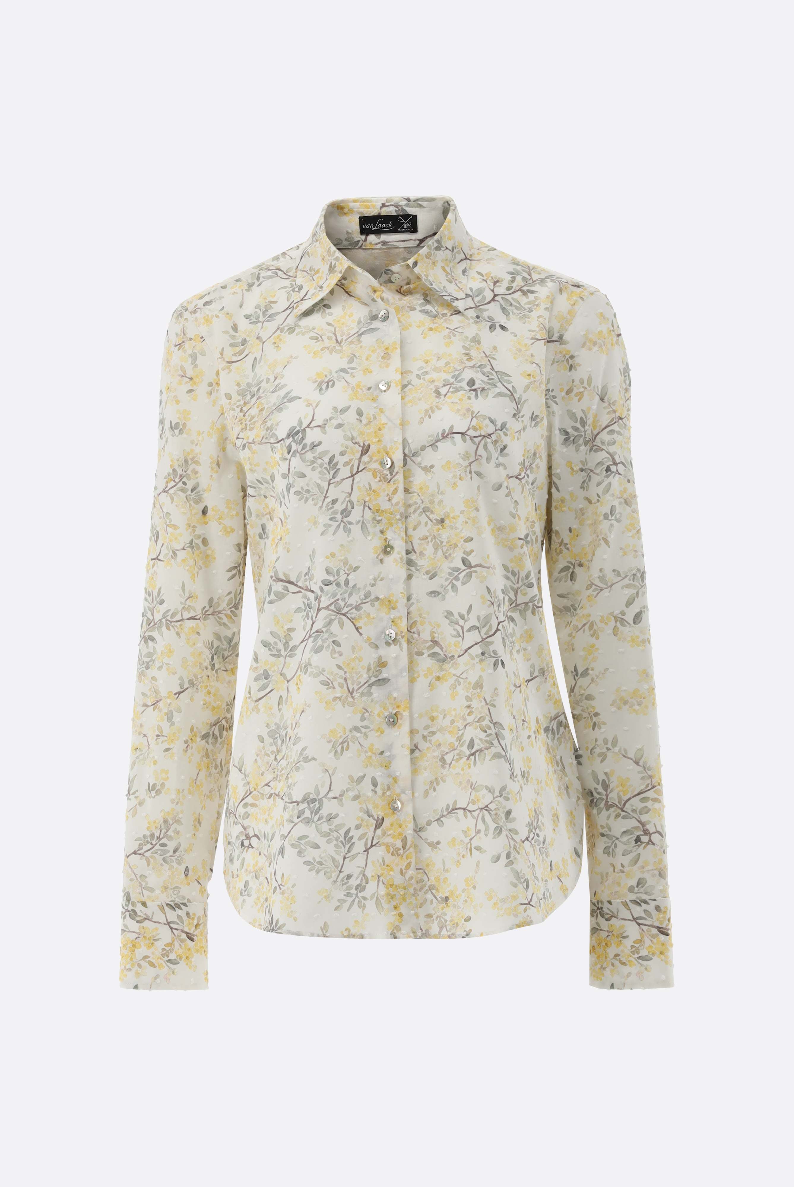 Hemdbluse aus Baumwoll-Plumetis mit Blumendruck