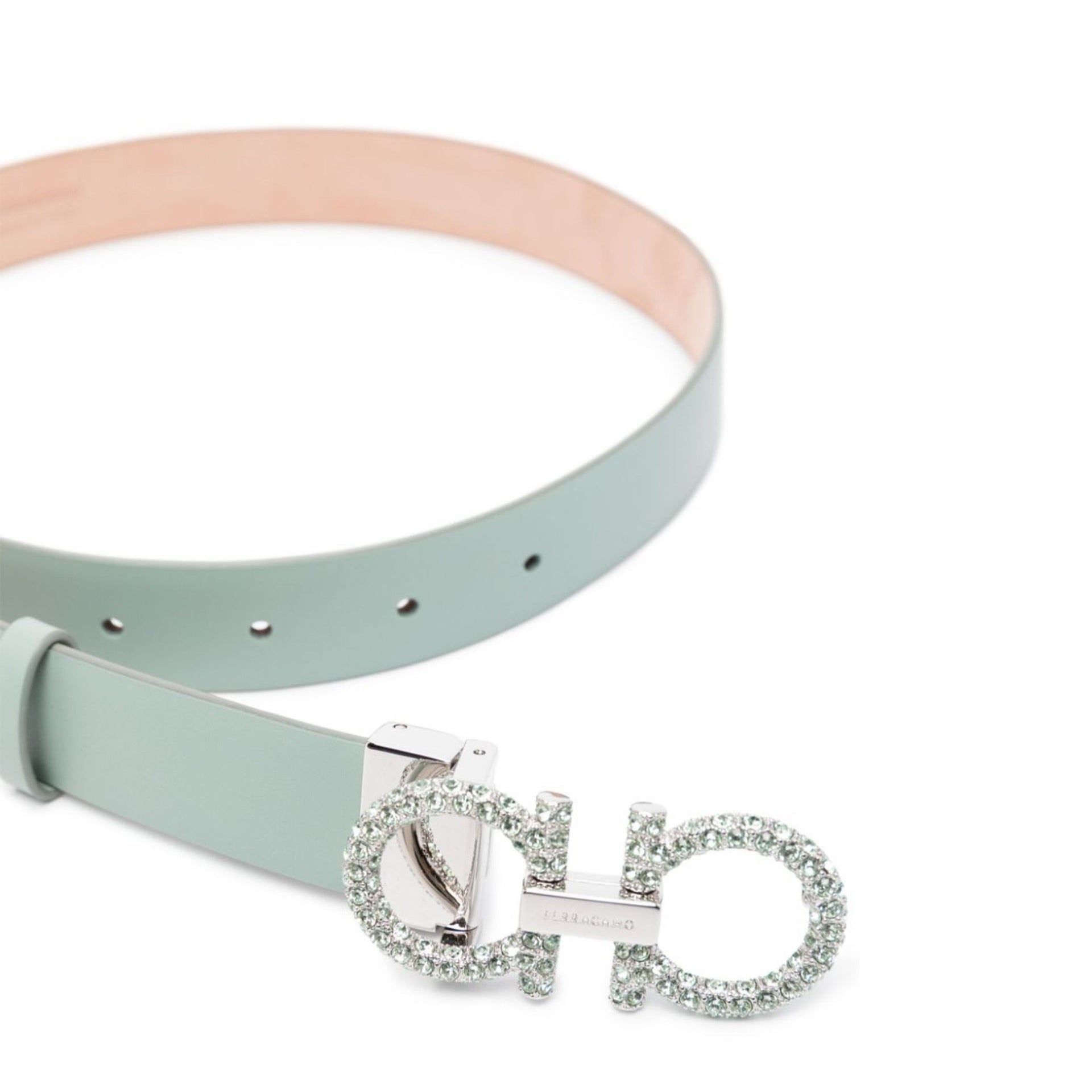 Salvatore Ferragamo Leather Crystal Belt