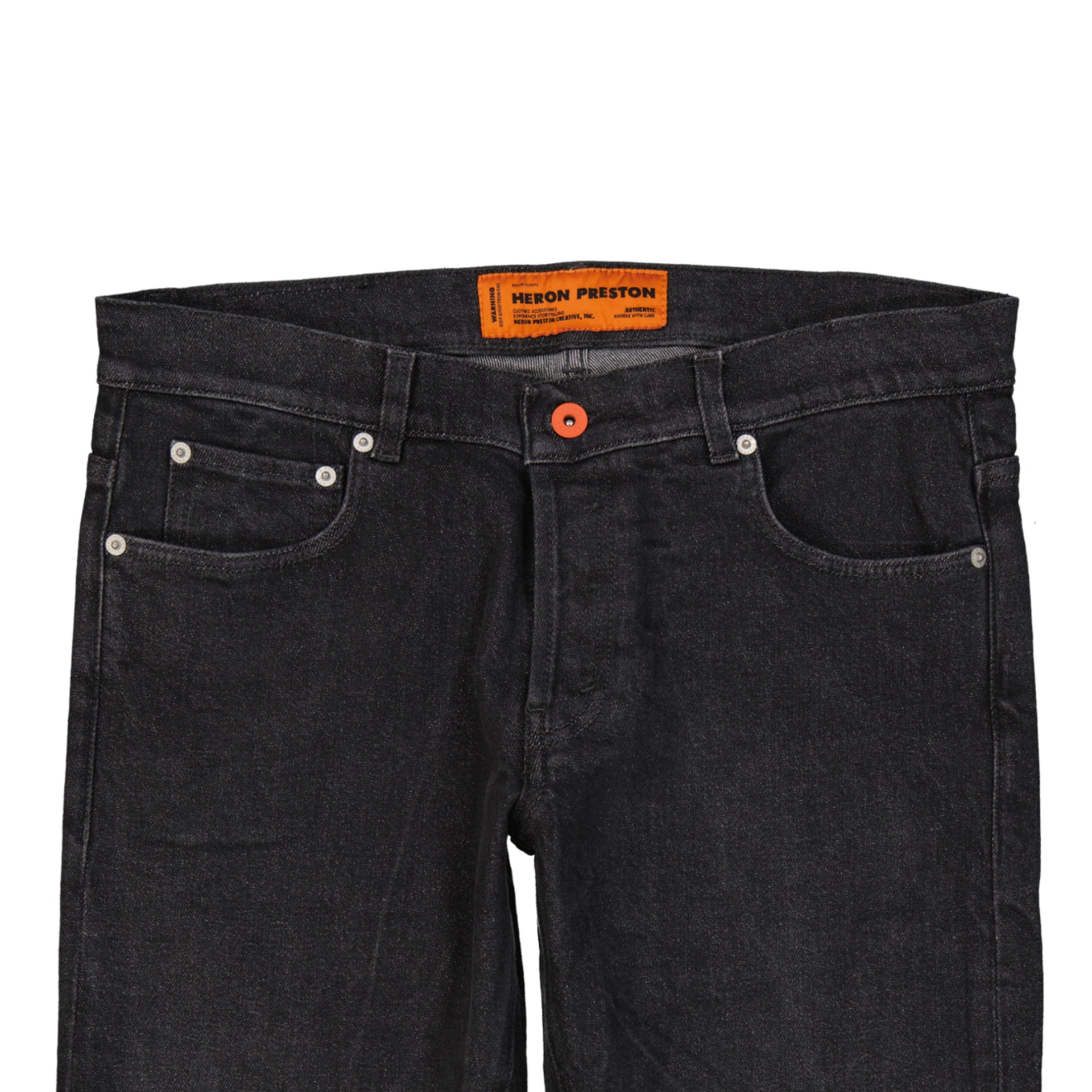 Heron Preston-Heron Preston Cotton Denim Slim Jeans-MEN CLOTHING-Black-Deal-Outlet-by-ARCHIVIST