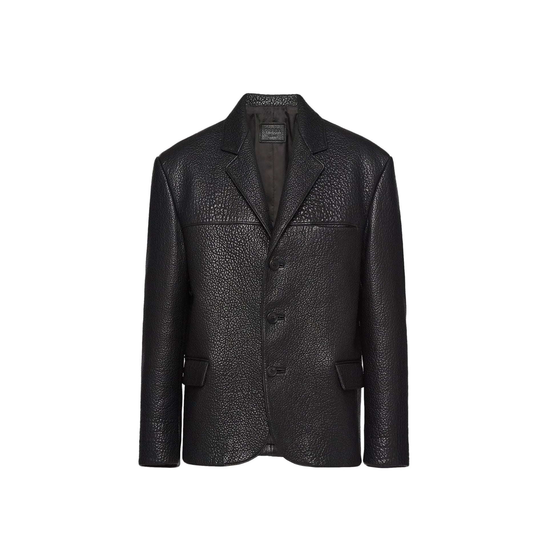 Prada Single-Breasted Leather Jacket