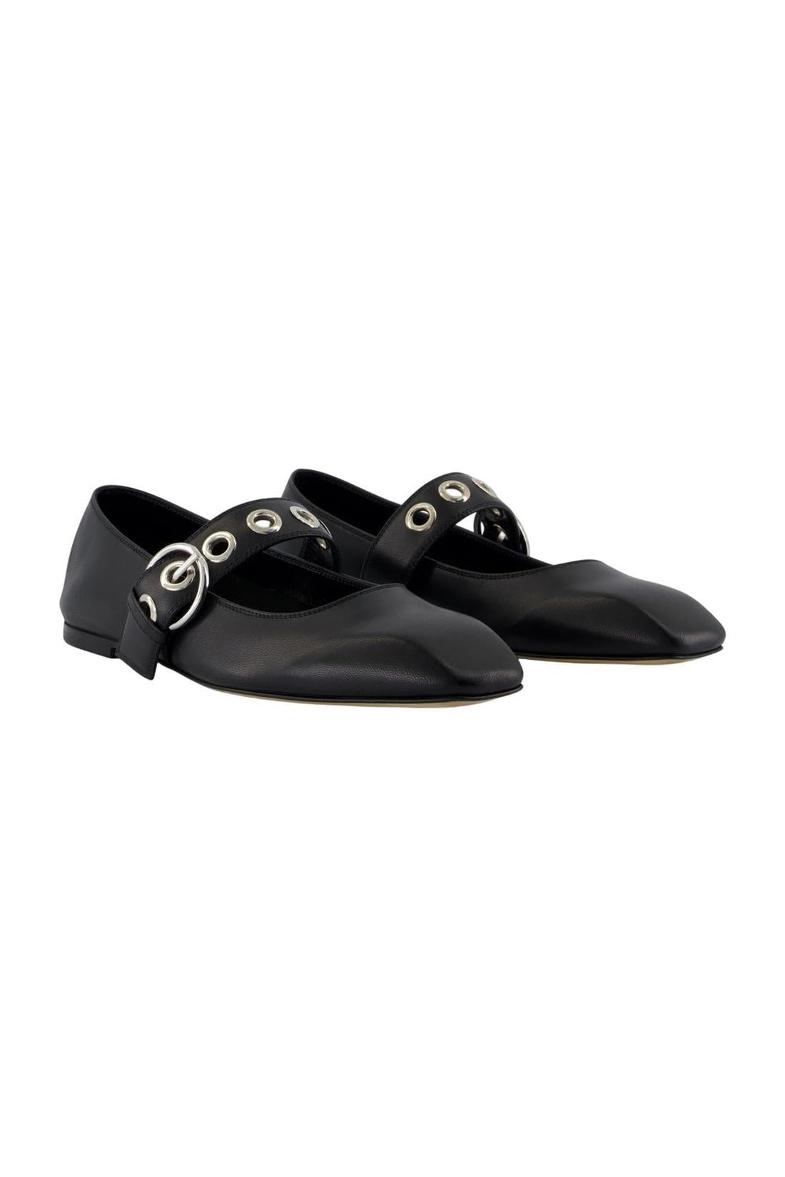 Uma Eyelet Ballerinas - Aeyde - Leder - Schwarz