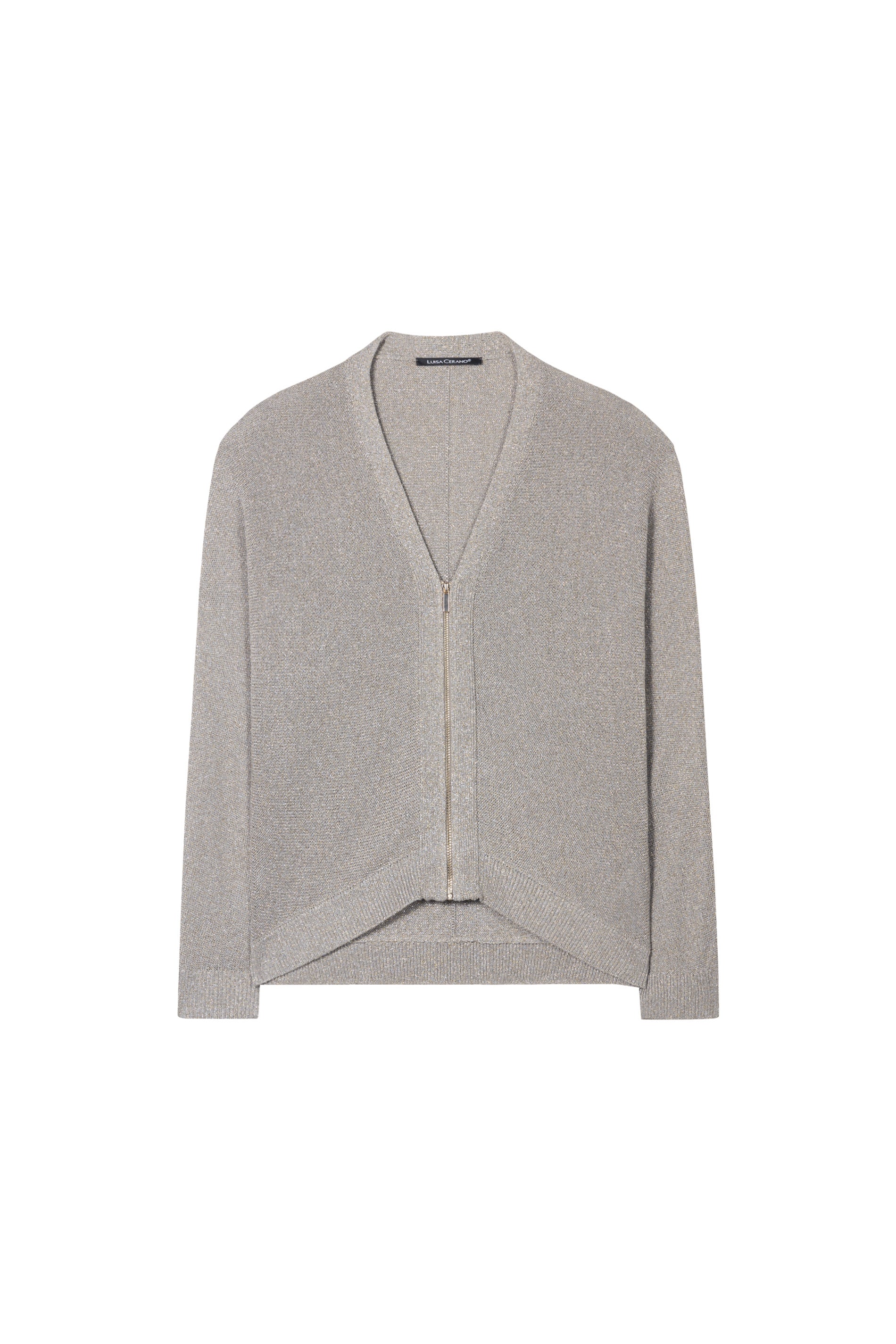 Strickblouson mit Zipdetail