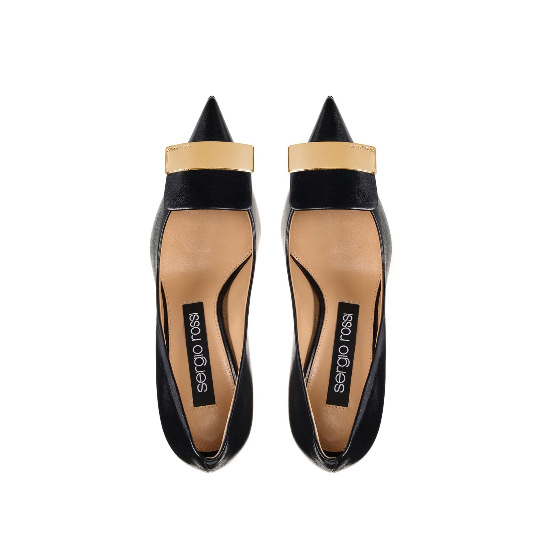 Sergio Rossi-Sergio Rossi SR1 Leather Pumps-WOMEN SHOES-Black-Deal-Outlet-by-ARCHIVIST