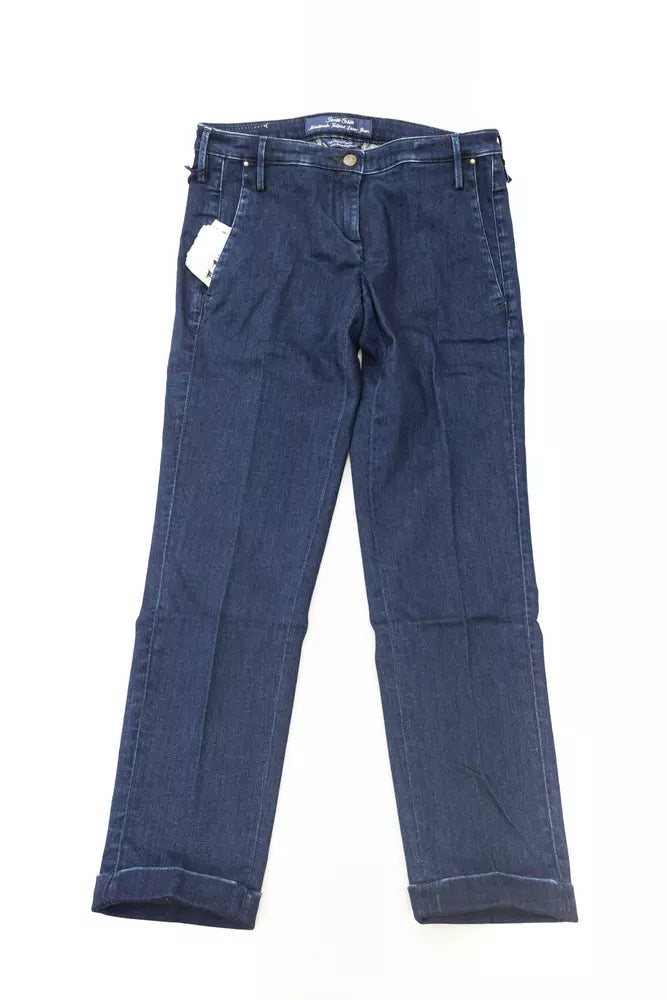 Blaue Baumwolle Frauen Jeans