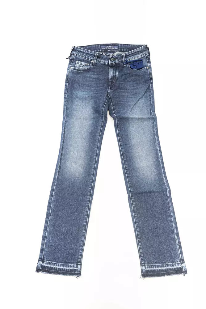 Blaue Baumwolle Frauen Jeans