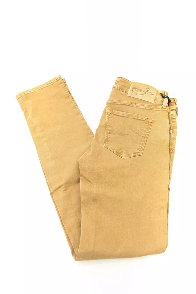 Beige Baumwolle Damenjeans