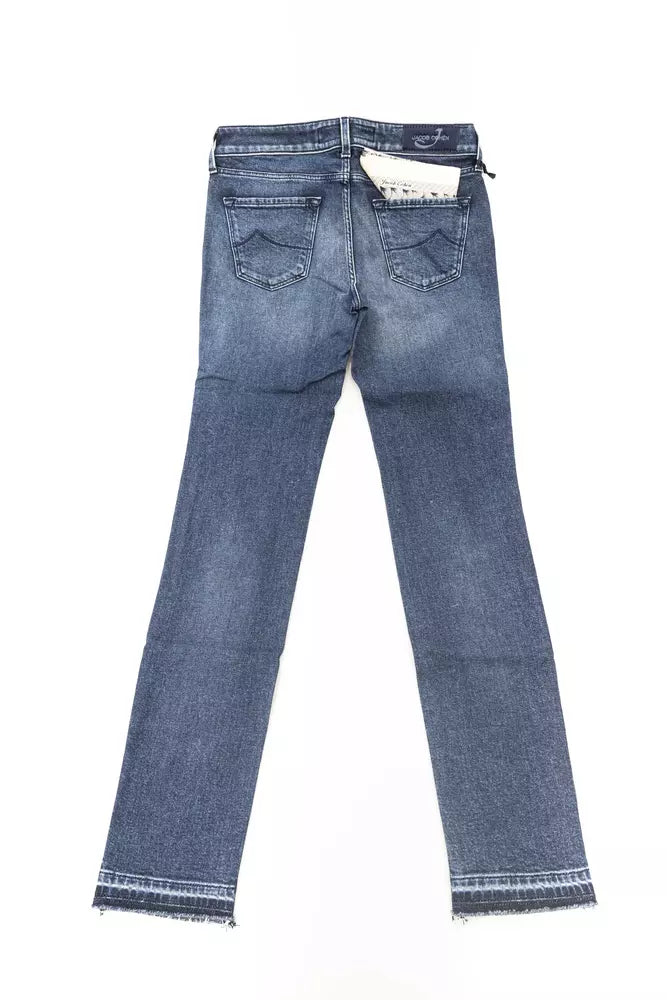 Blaue Baumwolle Frauen Jeans