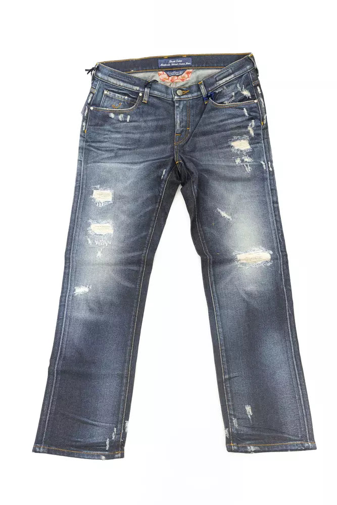 Blaue Baumwolle Damenjeans