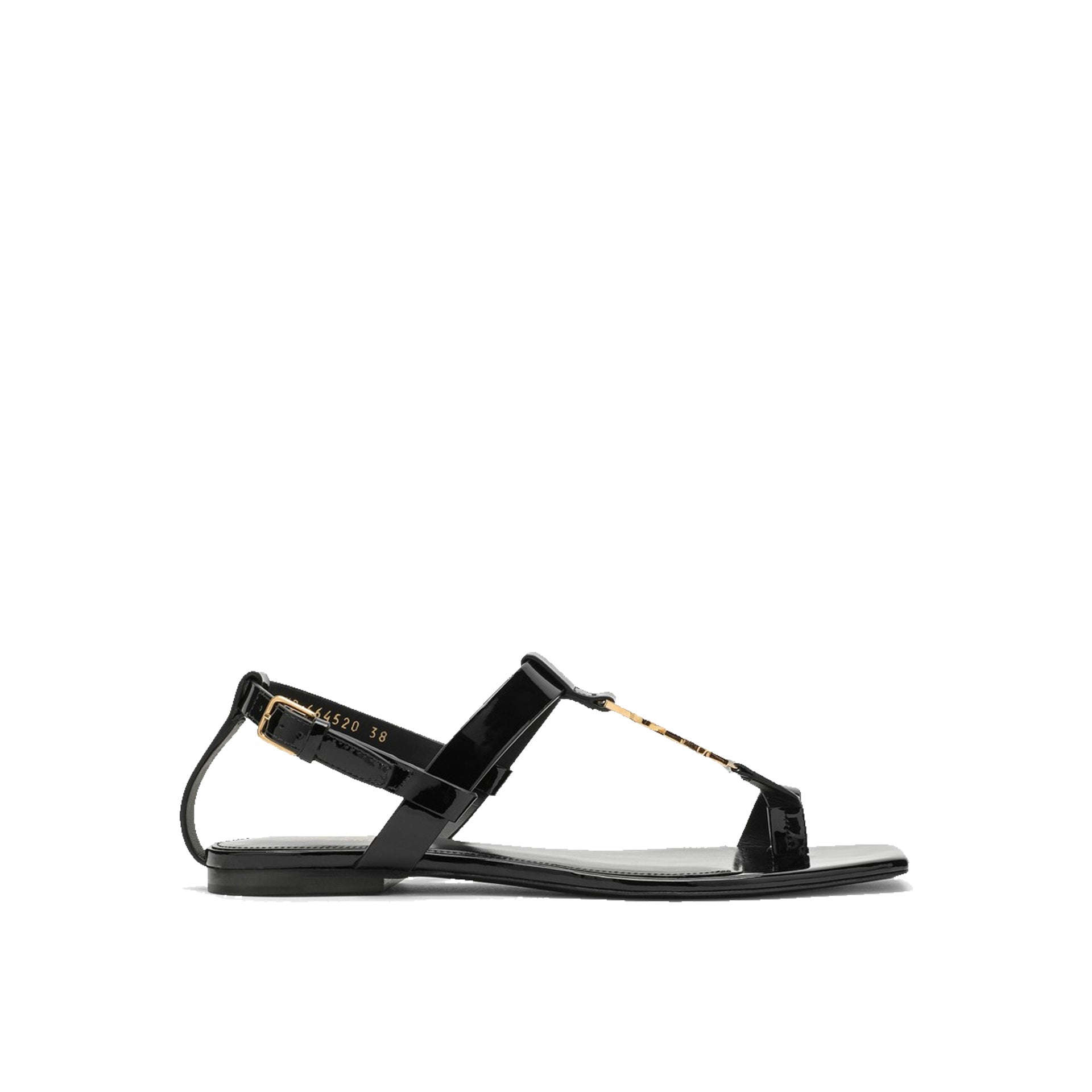 Saint Laurent Cassandre Leather Flat Sandals