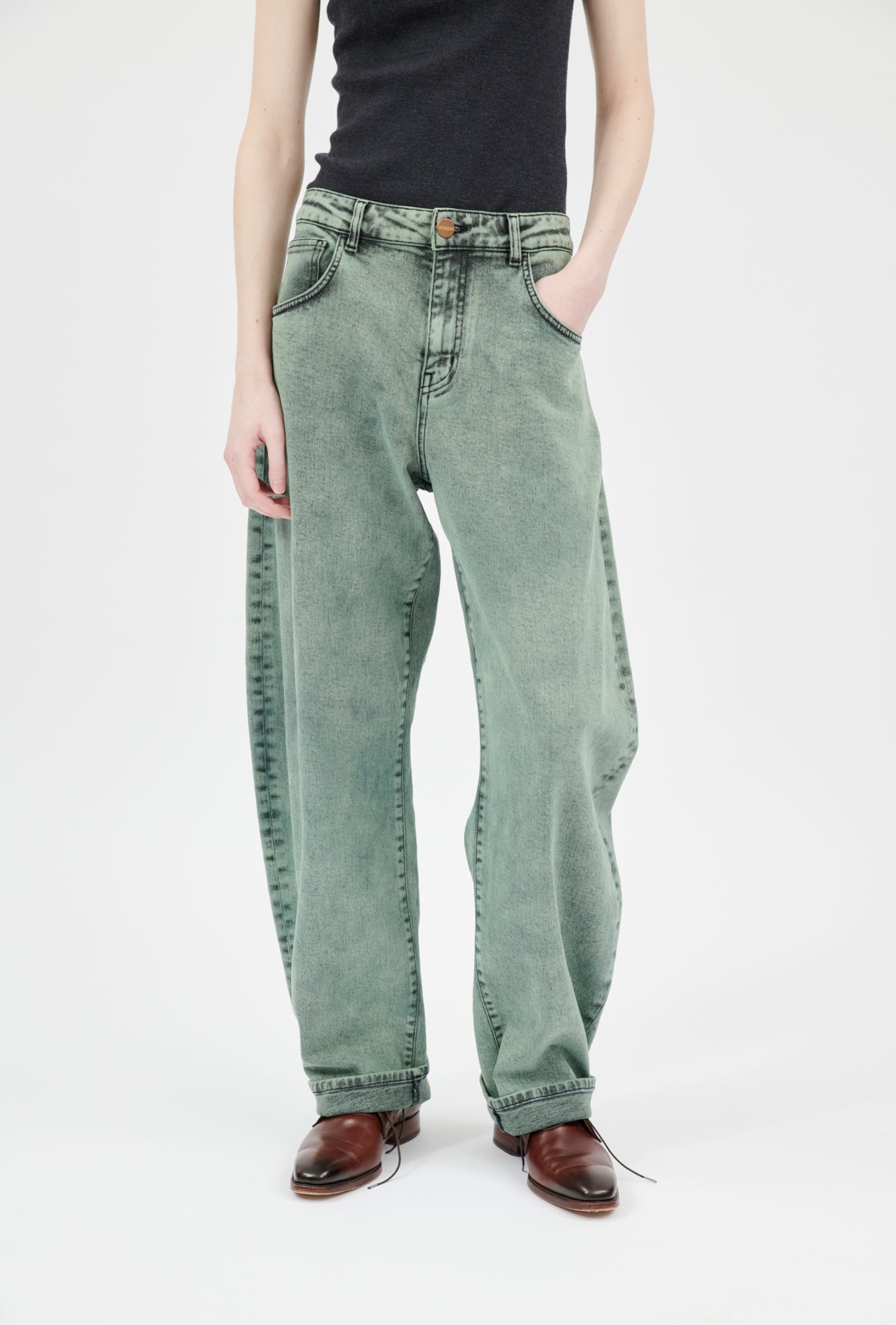 Overdyed Denim Jeans, Malachit-Jeans-Odeeh-OUTLET-ARCHIVIST-ARCHIVE-SALE
