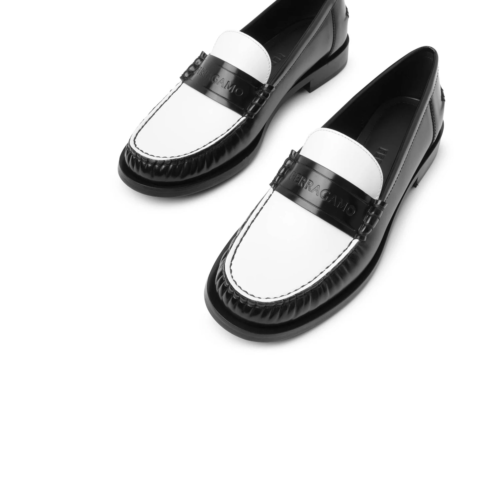 Salvatore Ferragamo-Salvatore Ferragamo Irina Leather Loafers-WOMEN SHOES-Black-Deal-Outlet-by-ARCHIVIST
