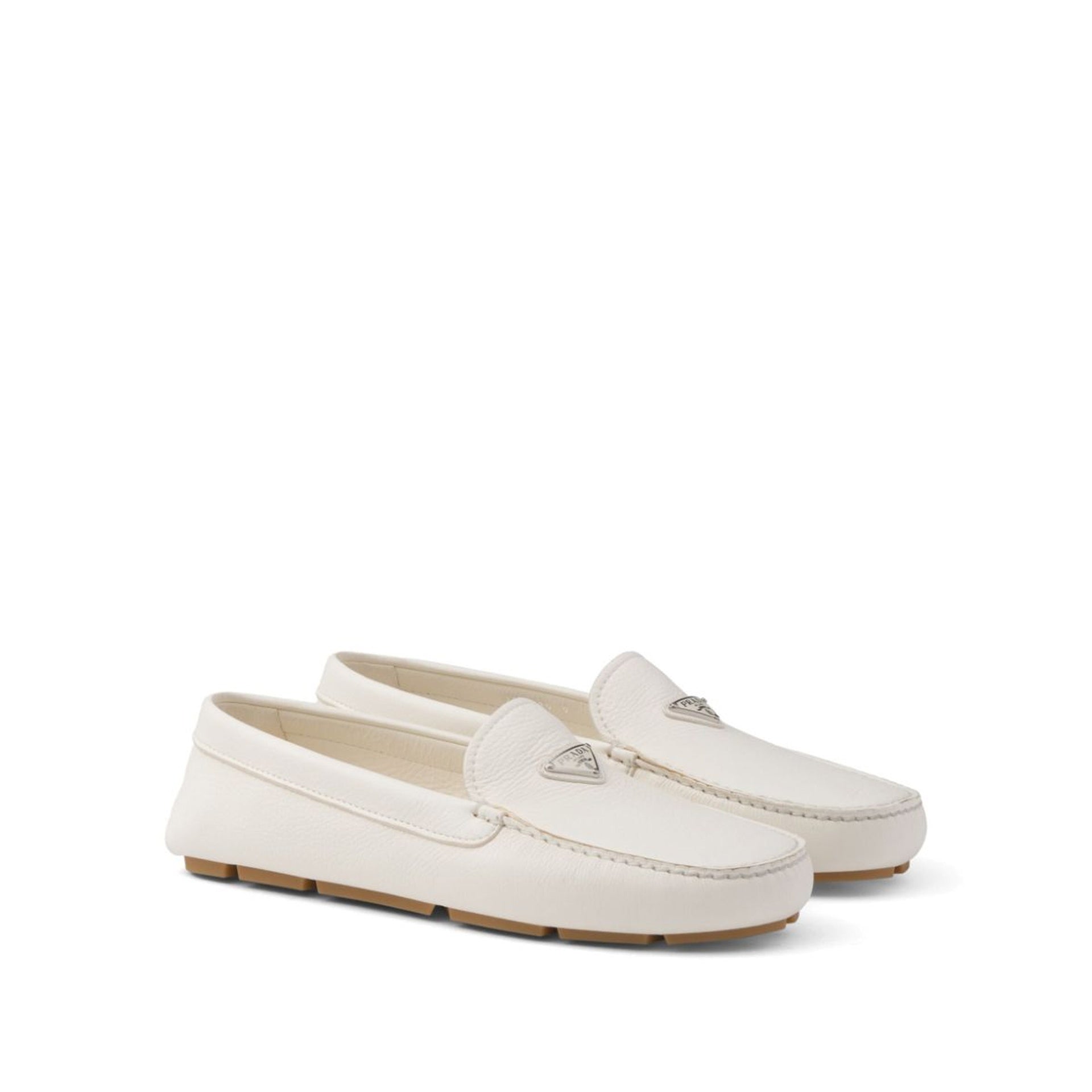 Prada Logo Leather Loafers