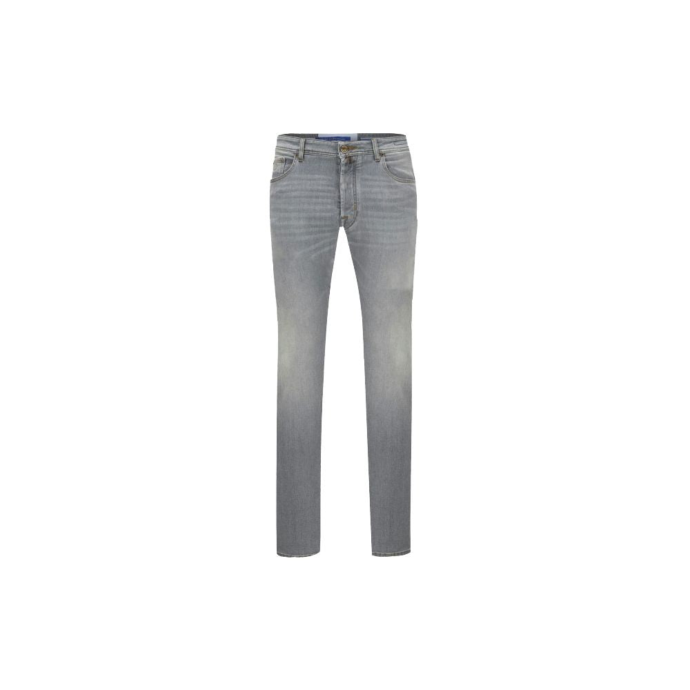 Schlichter grauer Stretch-Denim mit schmaler Passform