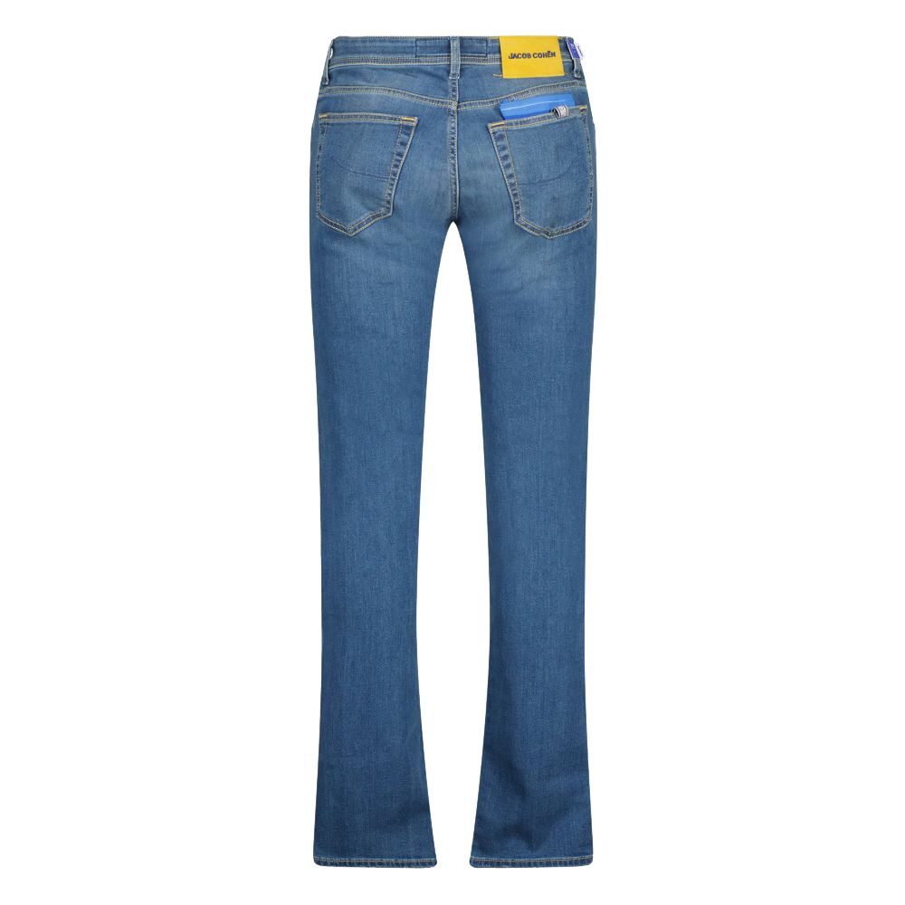 Schlanke blaue Designer-Jeans mit schmaler Passform