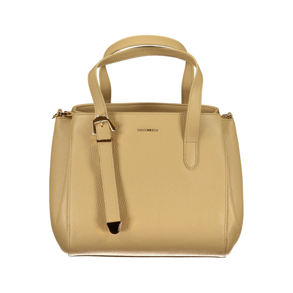 Beige Lederhandtasche