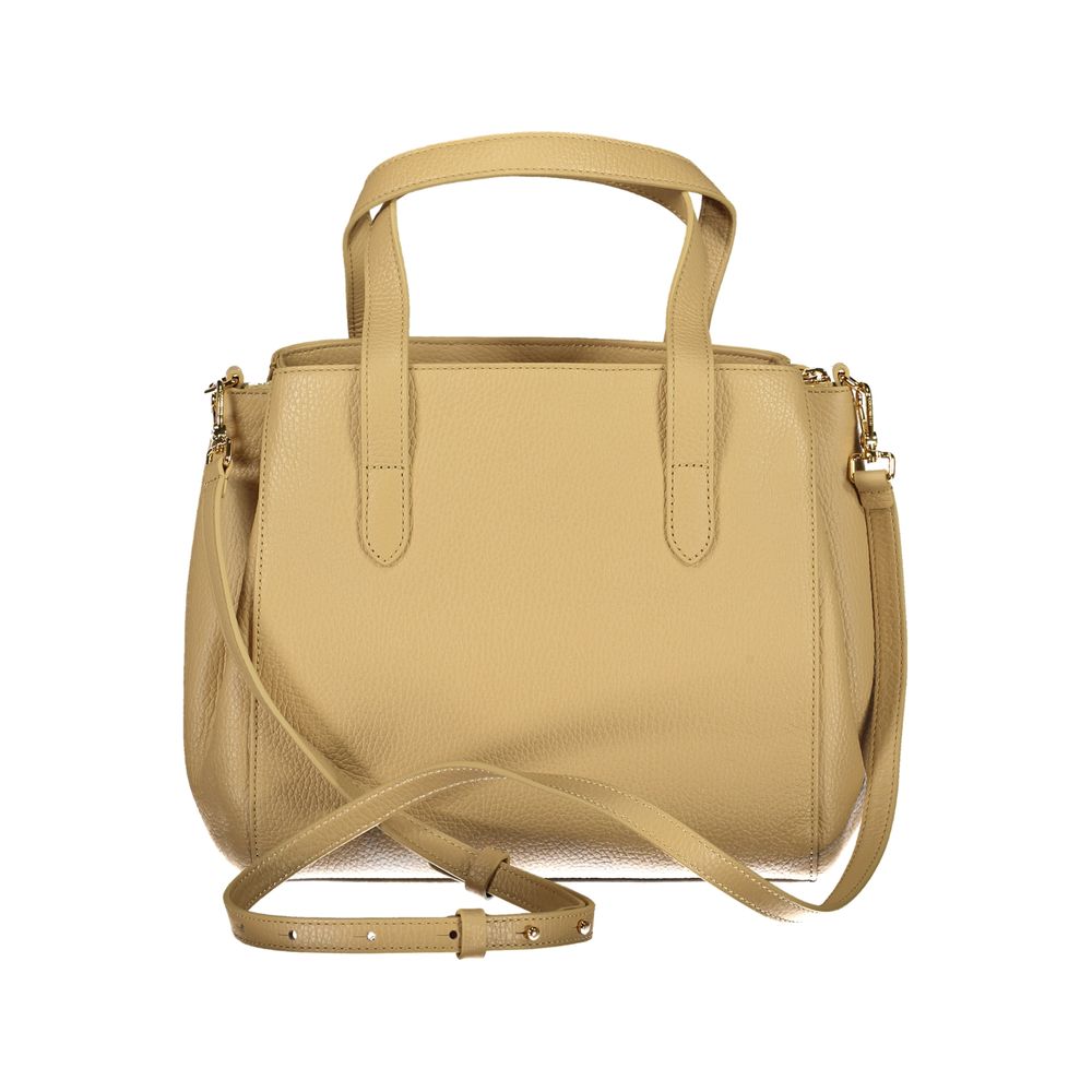 Beige Lederhandtasche