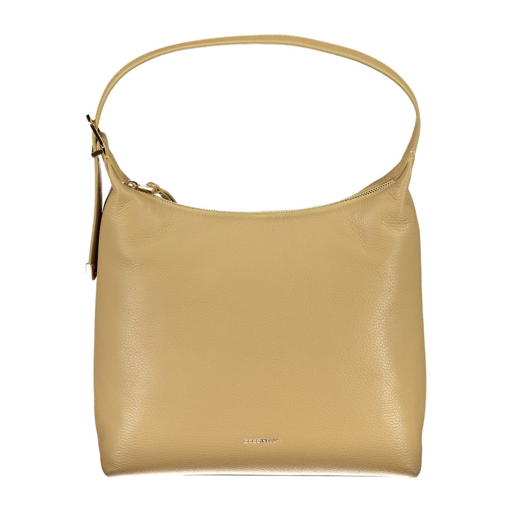 Beige Lederhandtasche