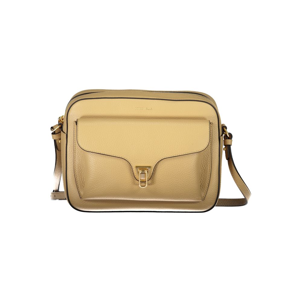 Beige Lederhandtasche