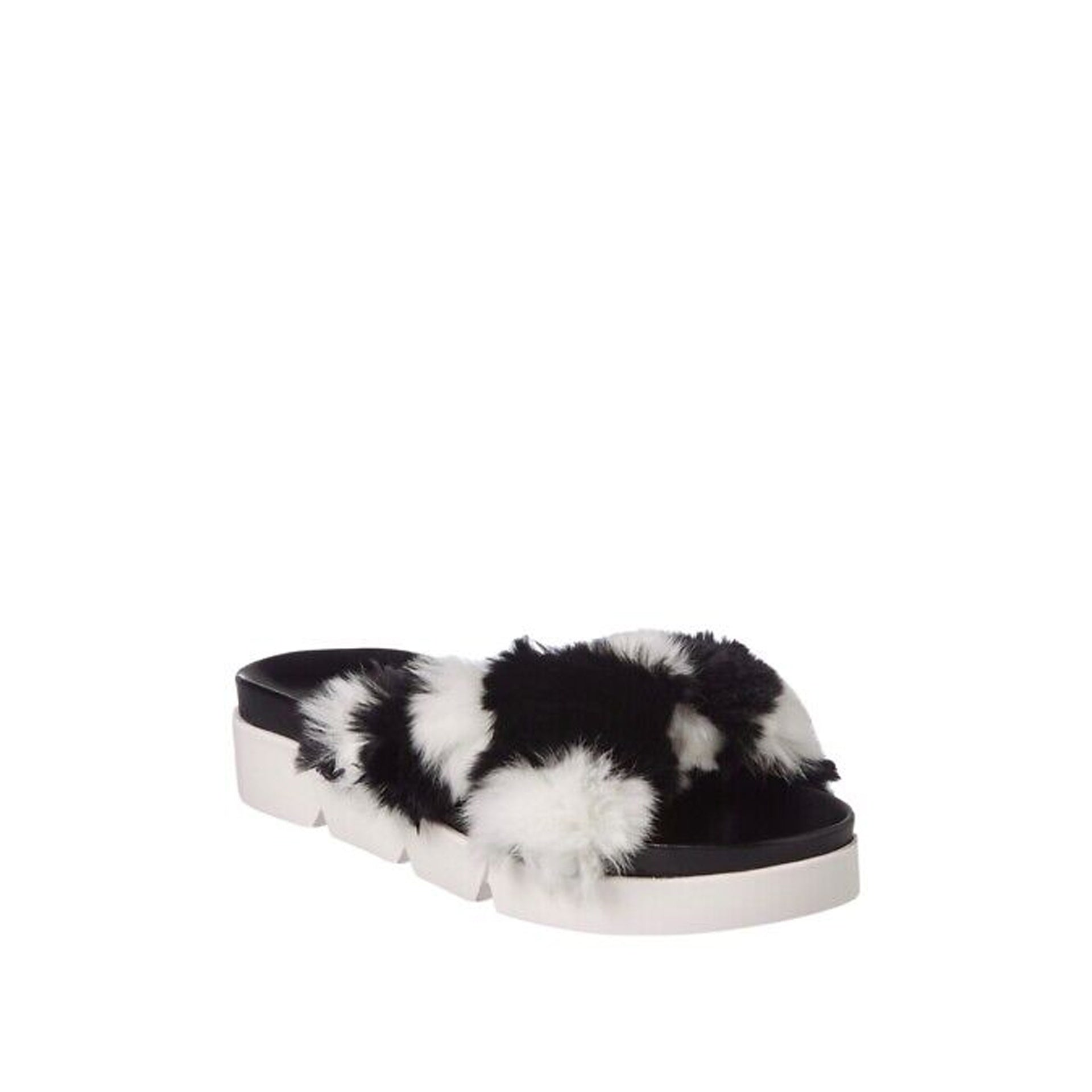 Stuart Weitzman-Stuart Weitzman Fur Slippers-WOMEN SHOES-Black-Deal-Outlet-by-ARCHIVIST