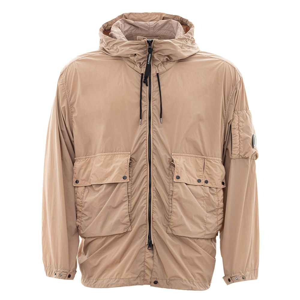 Elevated Urban Style Beige Polyamid Jacke