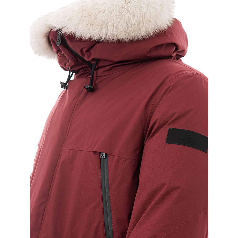 Elegante bordeauxfarbene Polyesterjacke für Männer