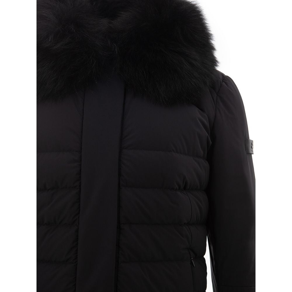 Elegante schwarze Polyamidjacke für Frauen